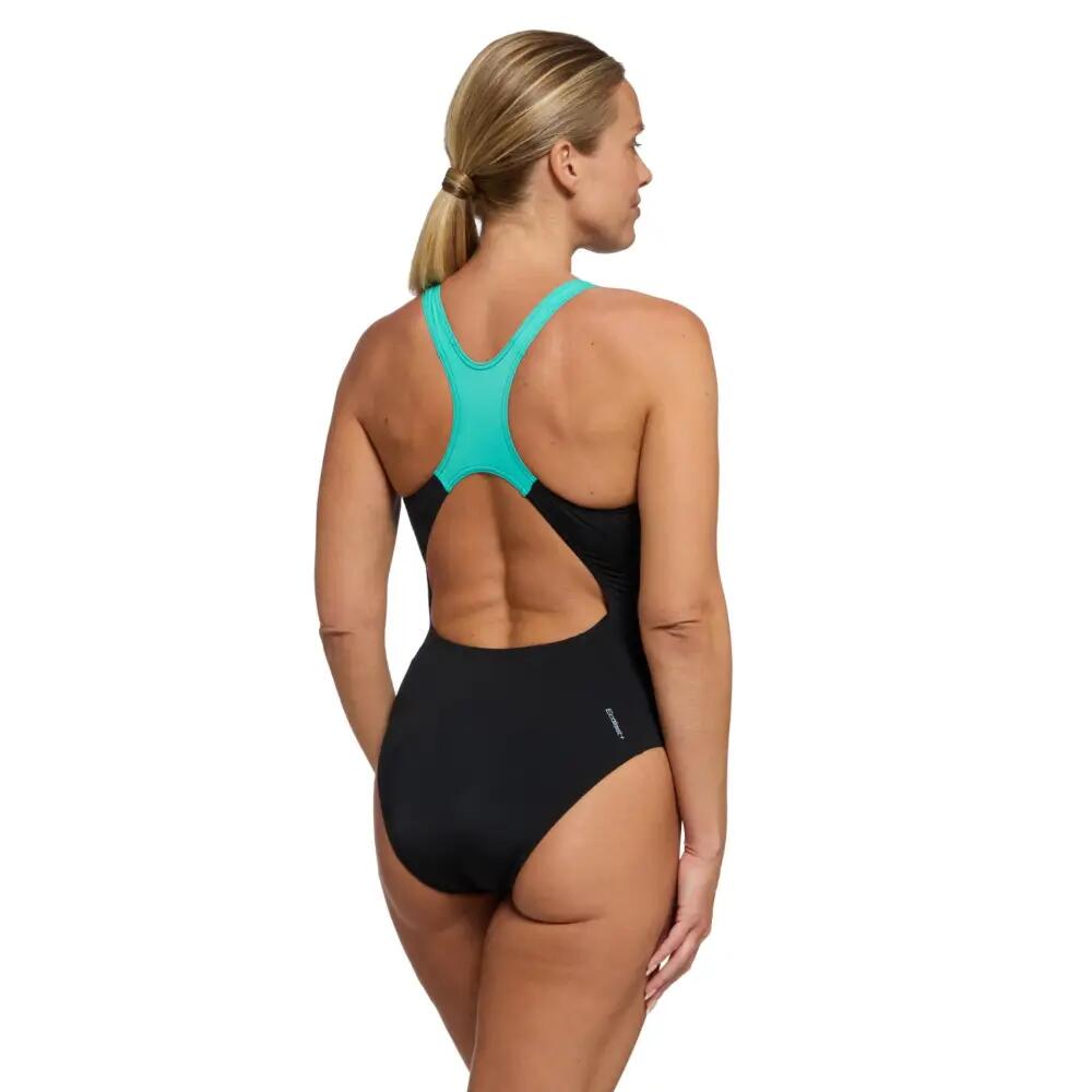 Zoggs Extender Powerback Swimsuit - Black/Mint 2/5
