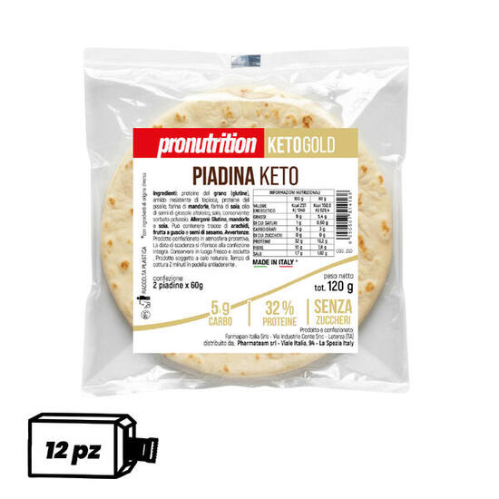ProNutrition Piadina Keto 12 x 60 g bassa in carboidrati senza zuccheri