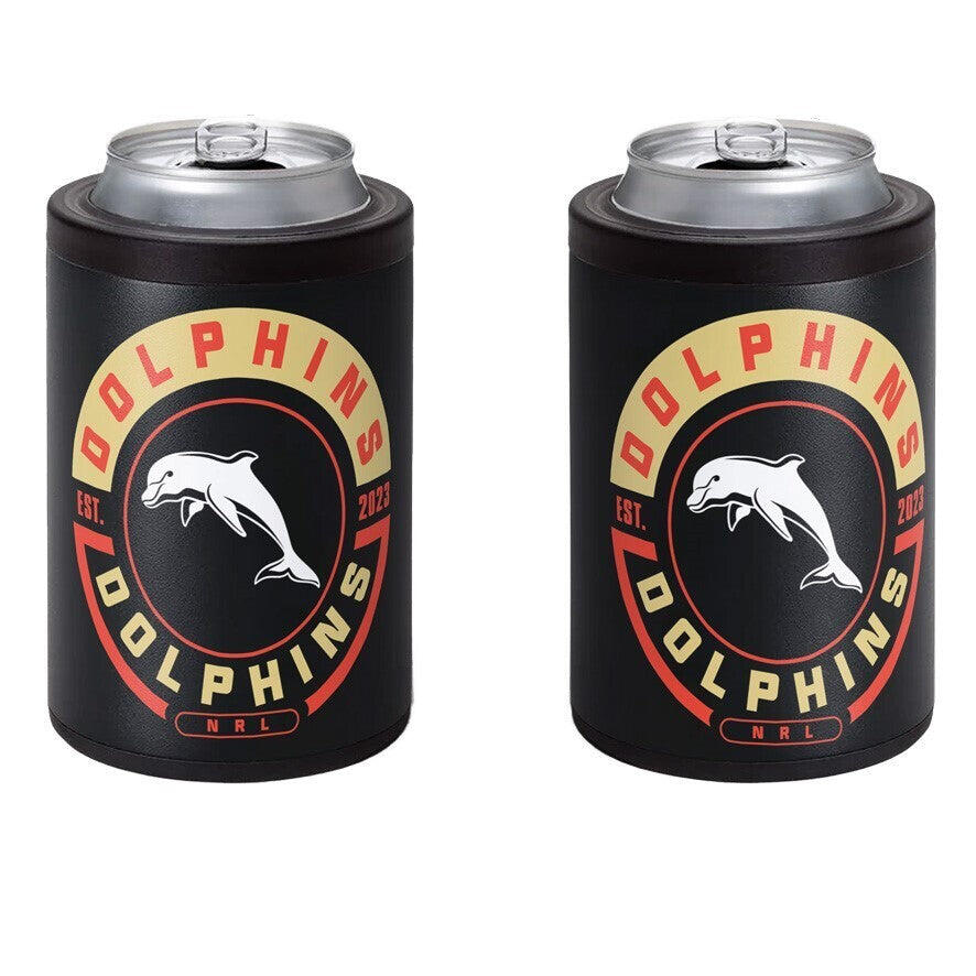 NRL Insulated Can Cooler - Dolphins - Stubby Cooler - Twist Top Lid