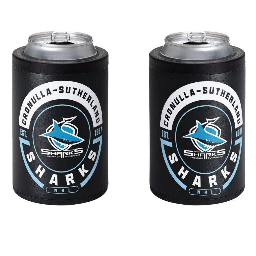 NRL Insulated Can Cooler - Cronulla Sharks - Stubby Cooler - Twist Top Lid