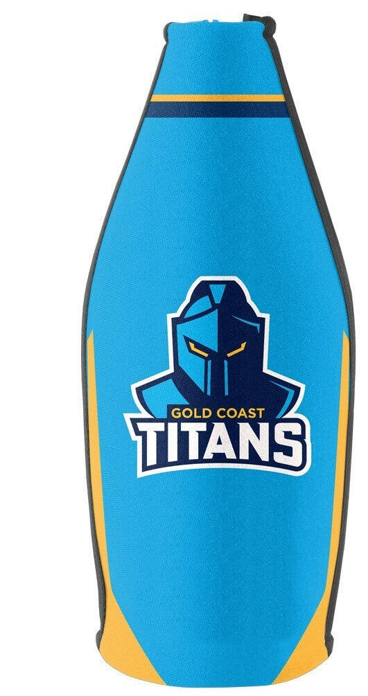 NRL Tallie Stubby Cooler - Gold Coast Titans - Tally - Drink Cooler - Zipper