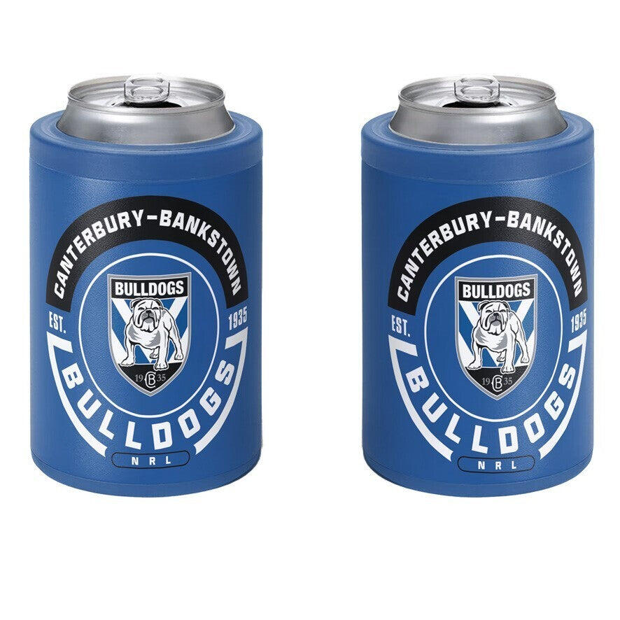 NRL Insulated Can Cooler - Canterbury Bulldogs - Stubby Cooler - Twist Top Lid