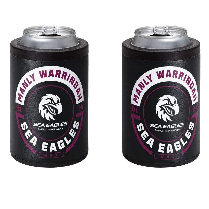 NRL Insulated Can Cooler - Manly Sea Eagles - Stubby - Twist Top Lid