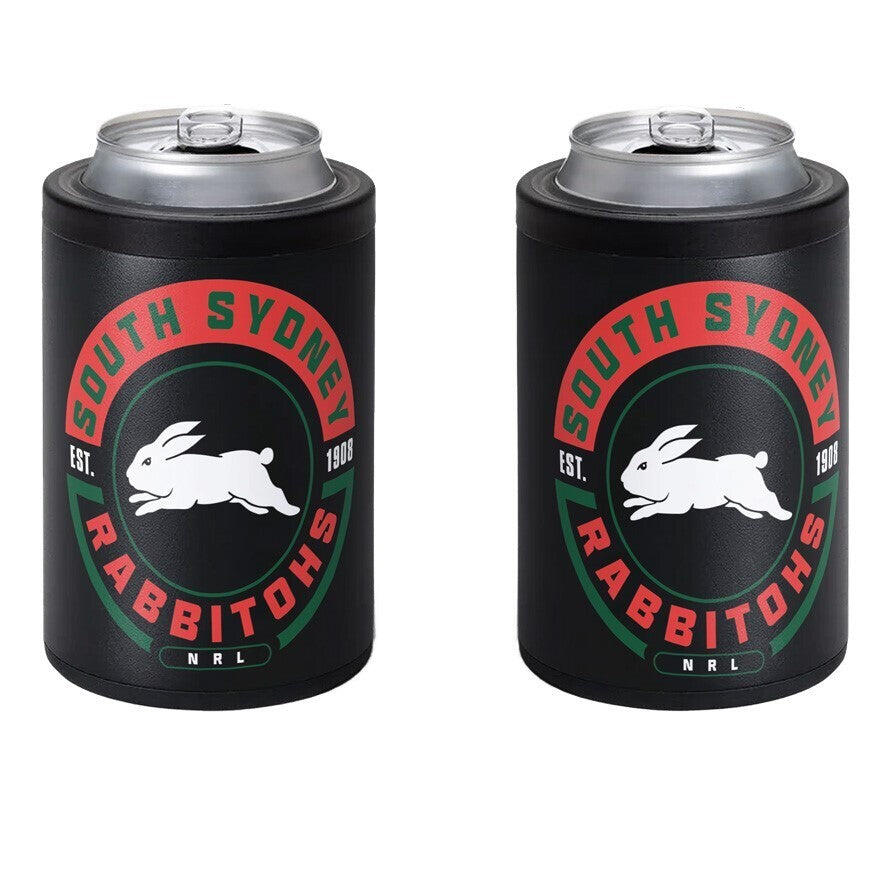 NRL Insulated Can Cooler - South Sydney Rabbitohs - Stubby Cooler -Twist Top Lid