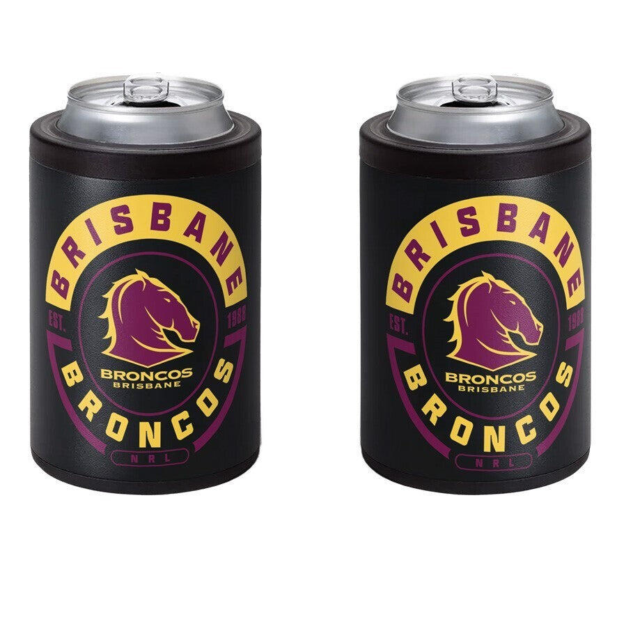 NRL Insulated Can Cooler - Brisbane Broncos - Stubby Cooler - Twist Top Lid