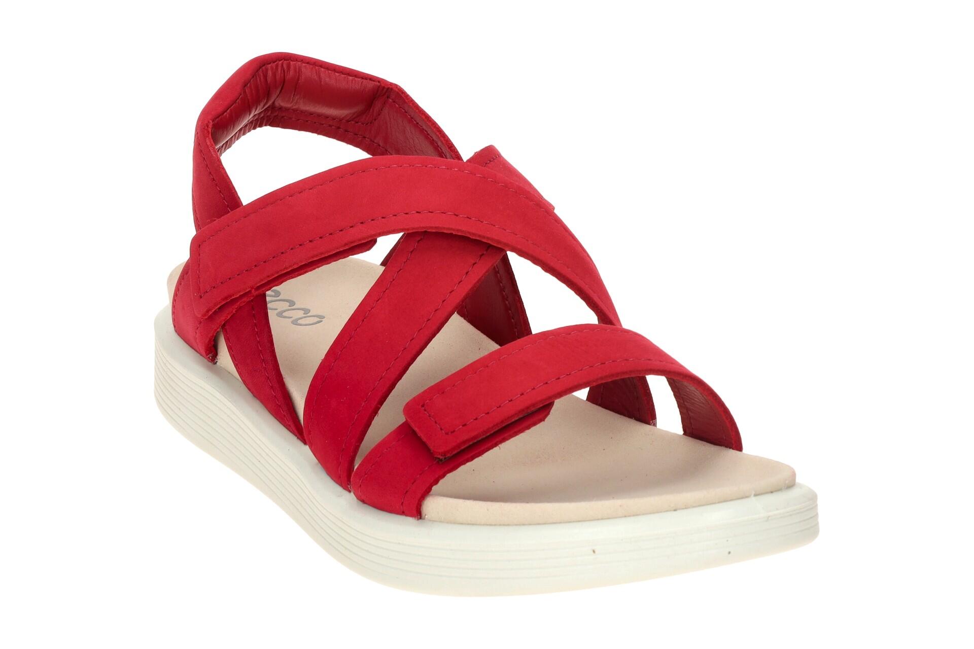 Ecco Soft Sandalen rot chili Kreuzriemen Nubuck 238813 3/7
