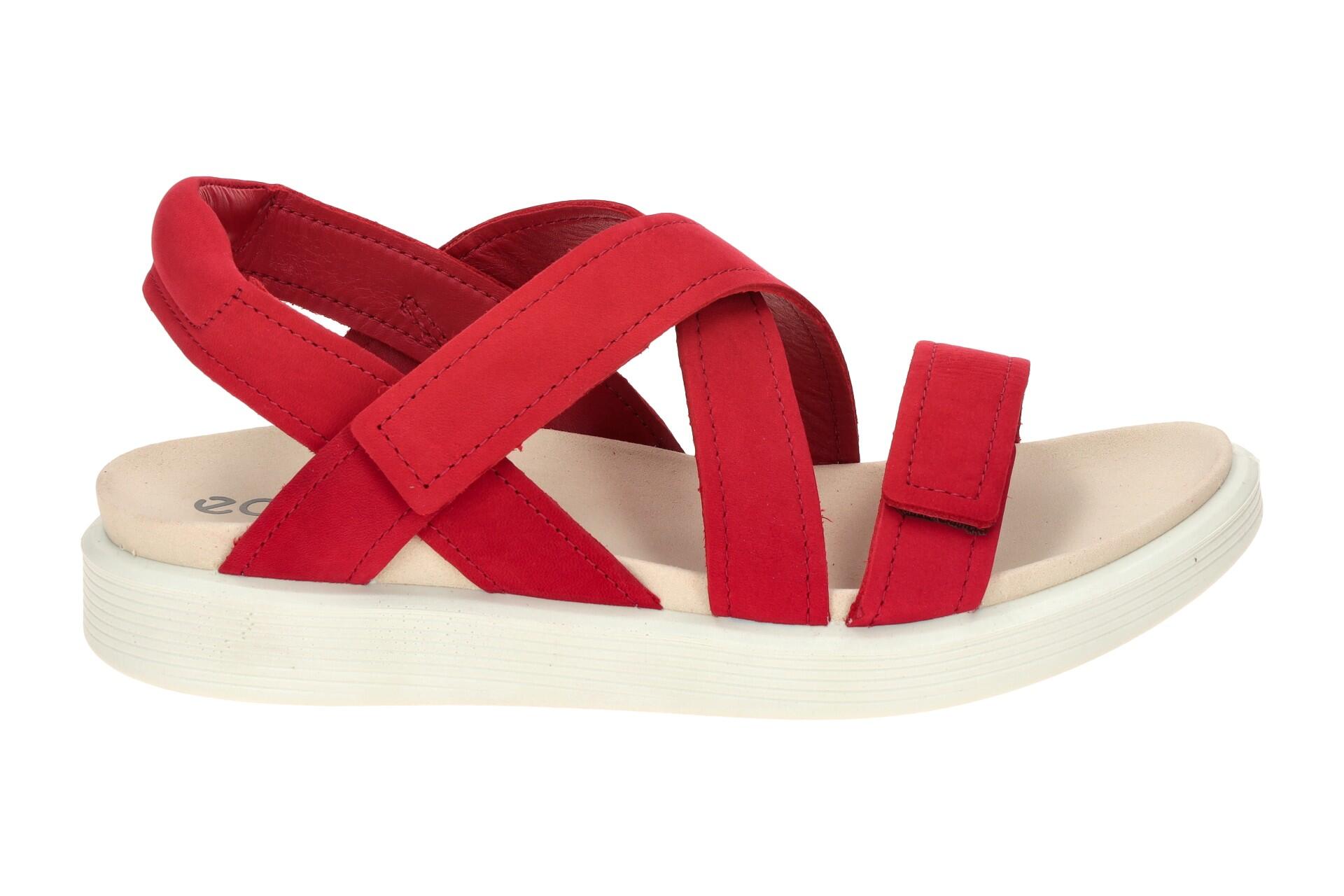 Ecco Soft Sandalen rot chili Kreuzriemen Nubuck 238813 2/7