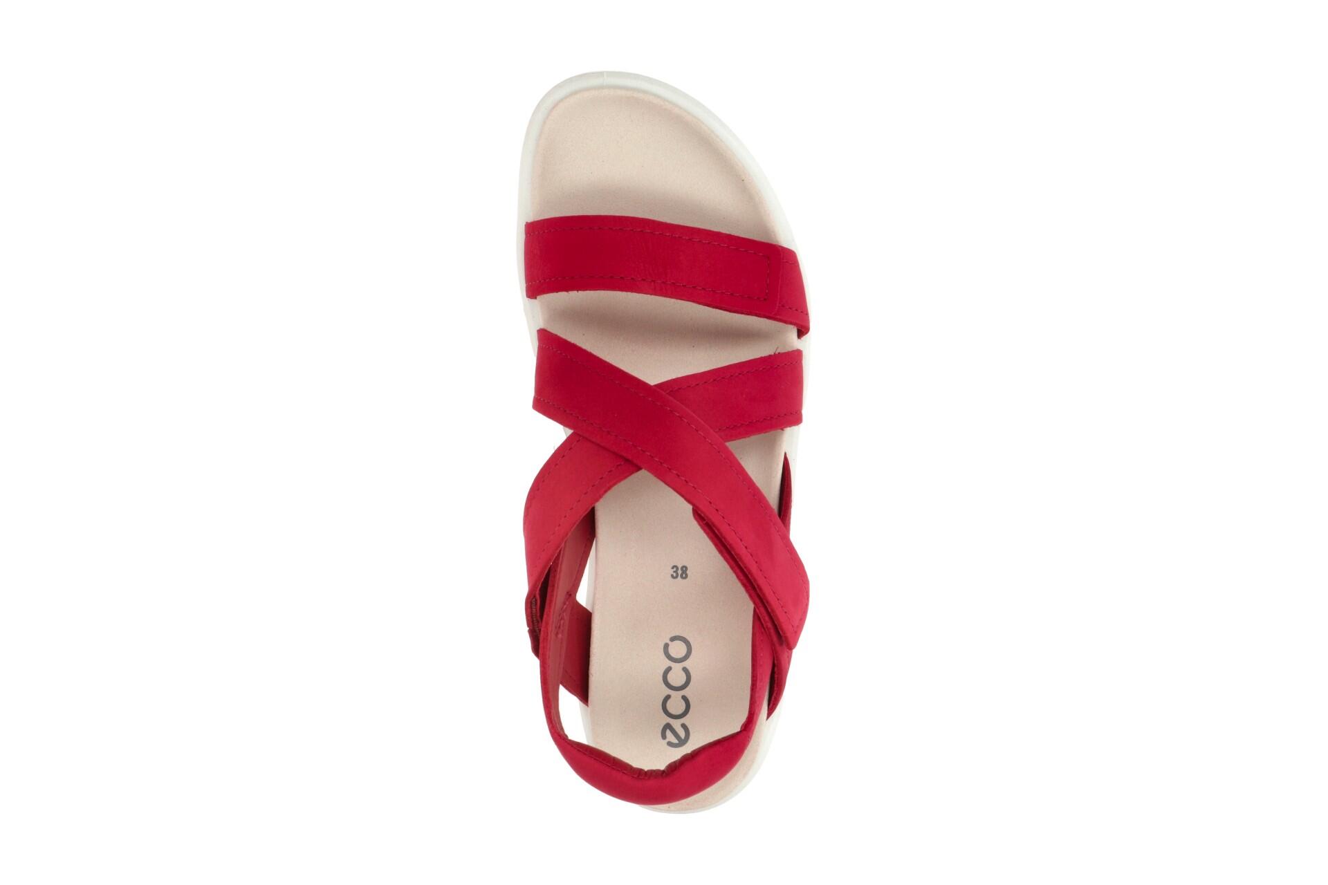 Ecco Soft Sandalen rot chili Kreuzriemen Nubuck 238813 6/7