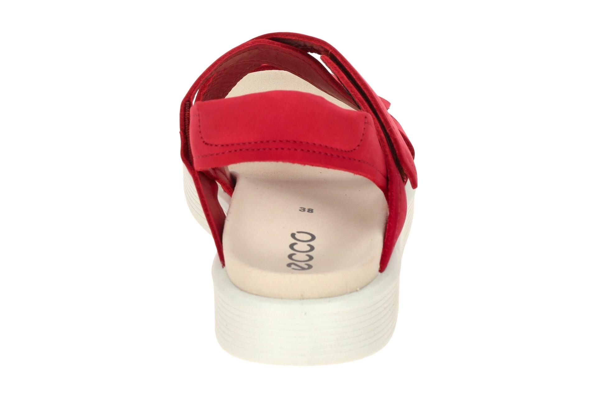 Ecco Soft Sandalen rot chili Kreuzriemen Nubuck 238813 5/7