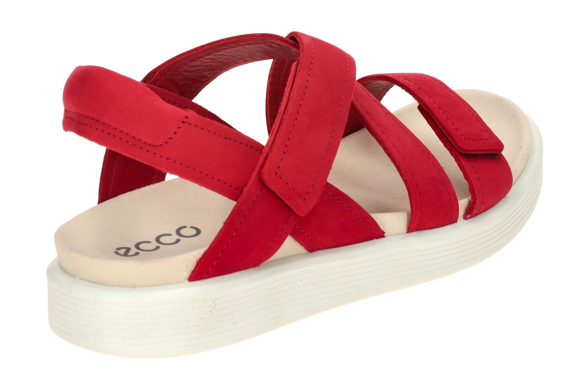 Ecco Soft Sandalen rot chili Kreuzriemen Nubuck 238813 4/7