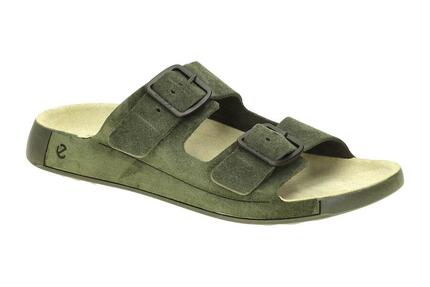 Ecco Cozmo Herren Pantolette grün olive Schnalle 500984