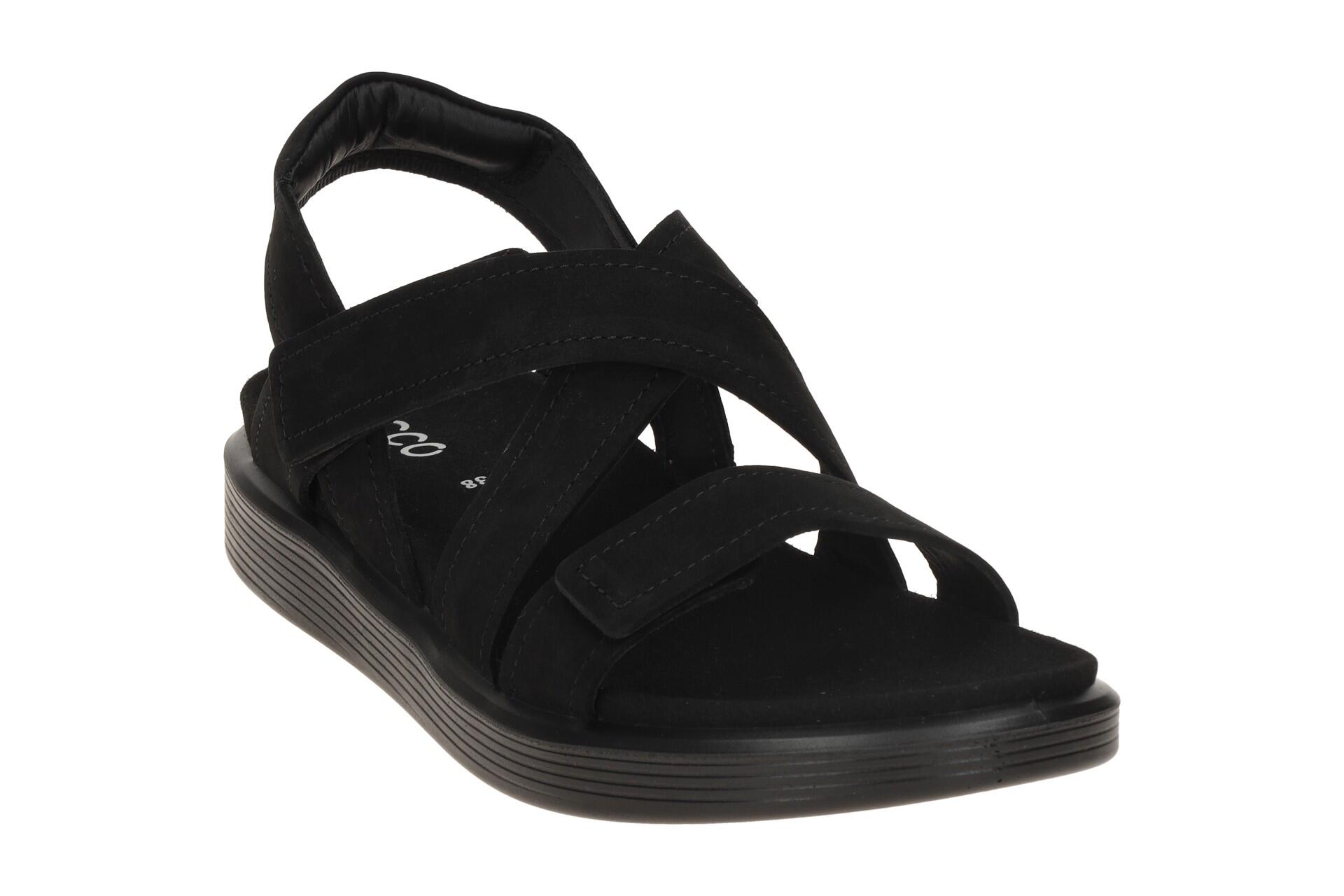 Ecco Soft Sandalen schwarz Kreuzriemen Nubuck 238813 3/7