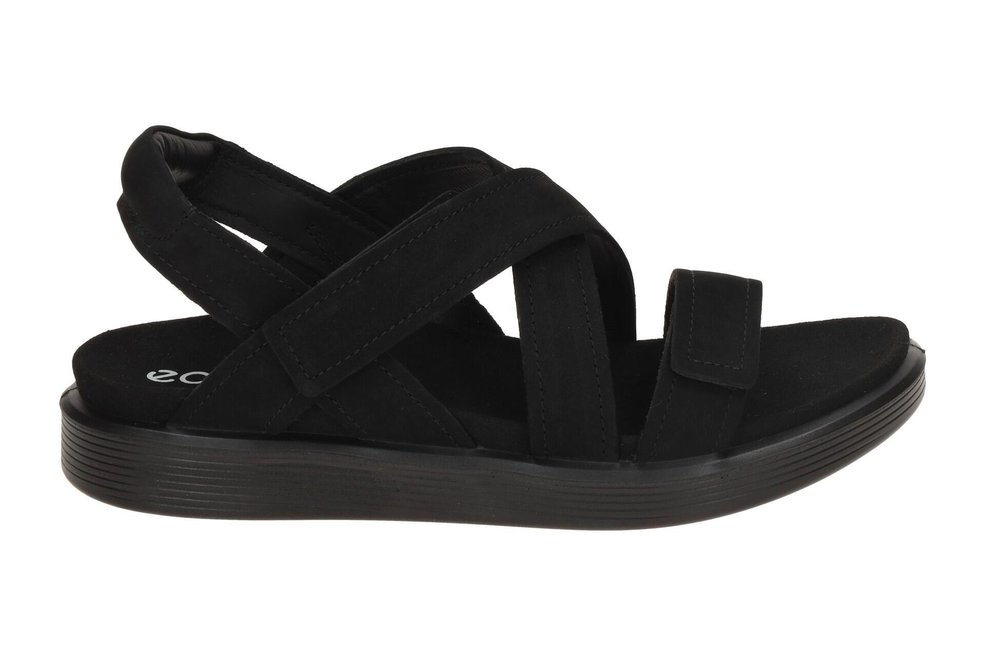 Ecco Soft Sandalen schwarz Kreuzriemen Nubuck 238813 2/7