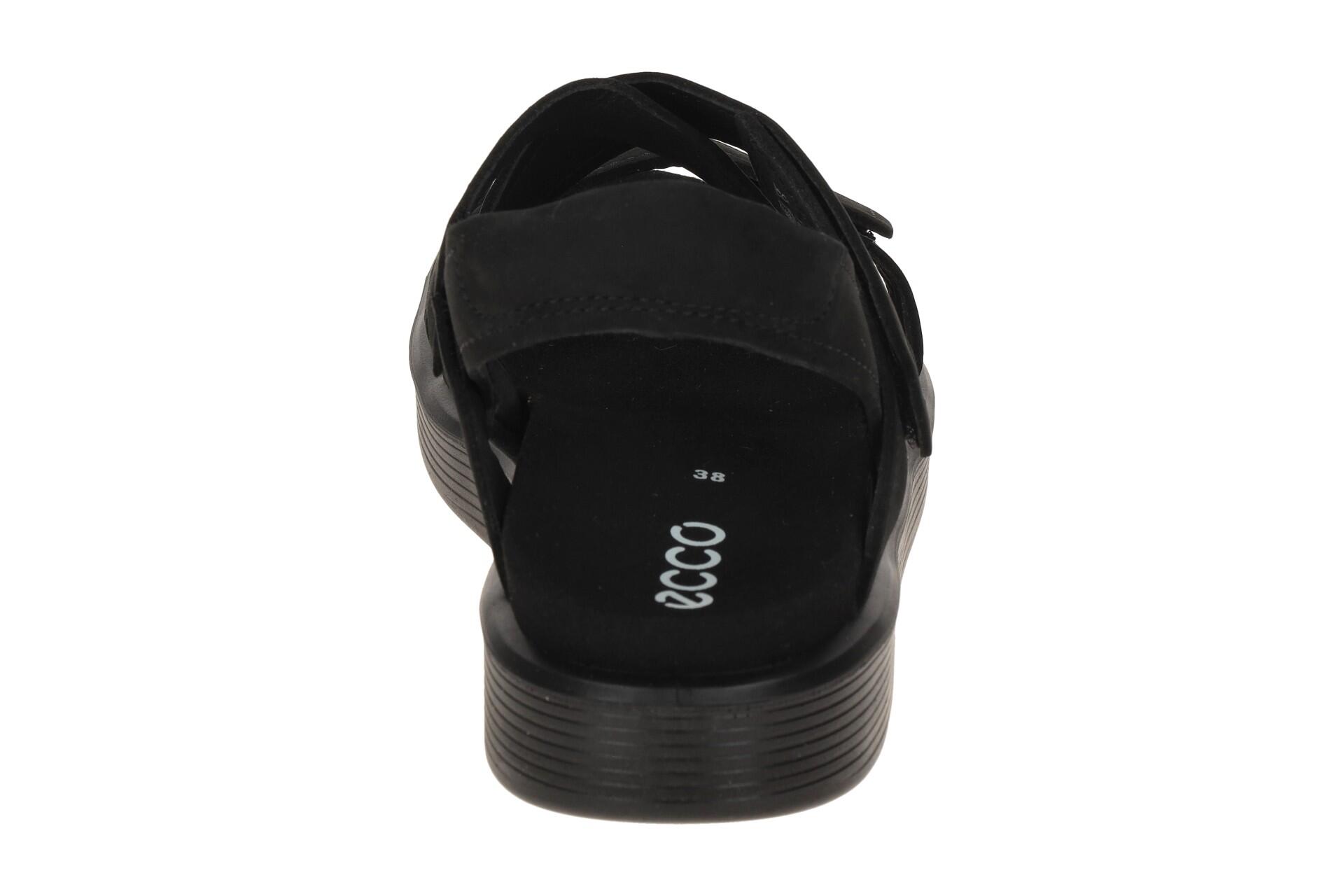 Ecco Soft Sandalen schwarz Kreuzriemen Nubuck 238813 5/7