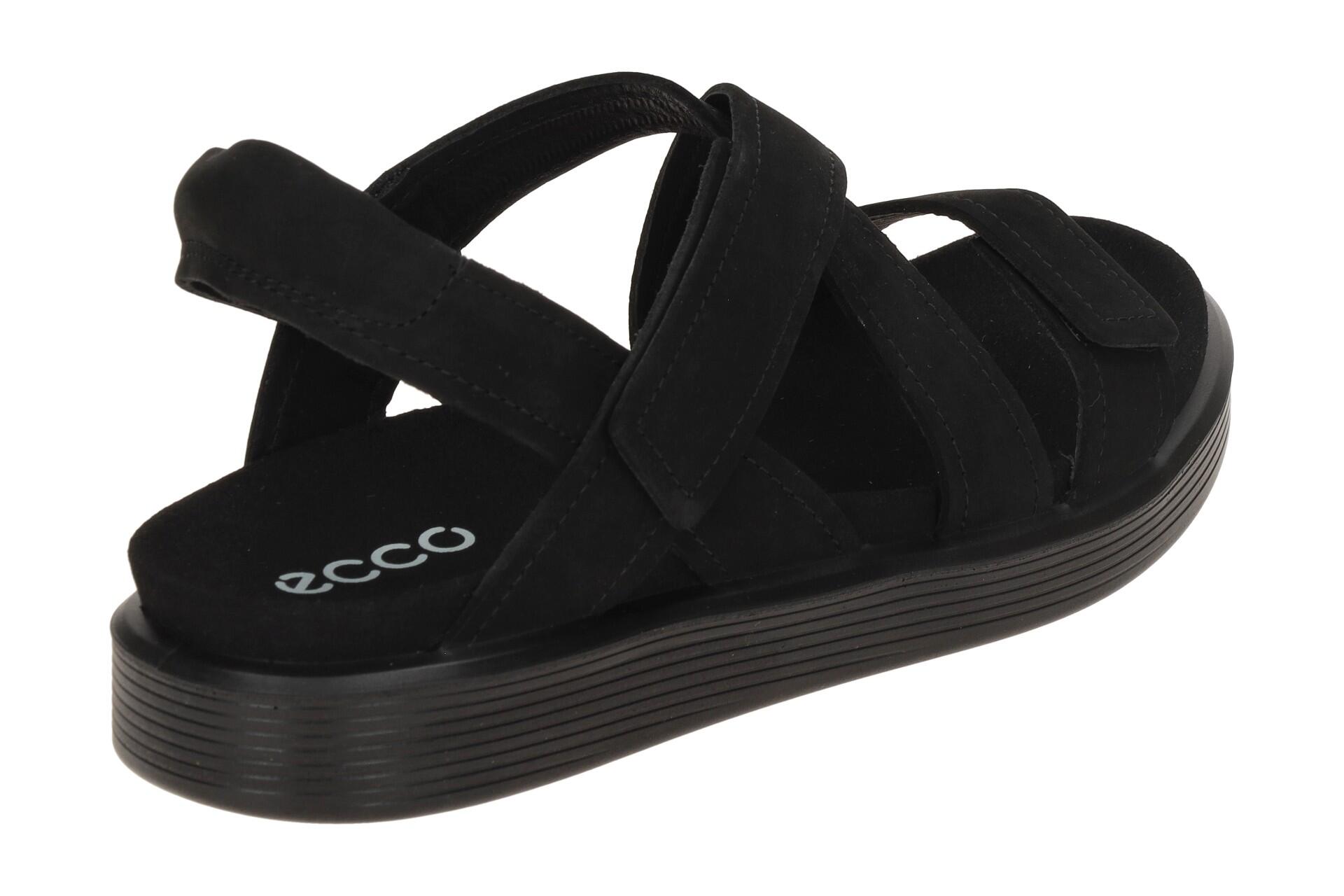 Ecco Soft Sandalen schwarz Kreuzriemen Nubuck 238813 4/7