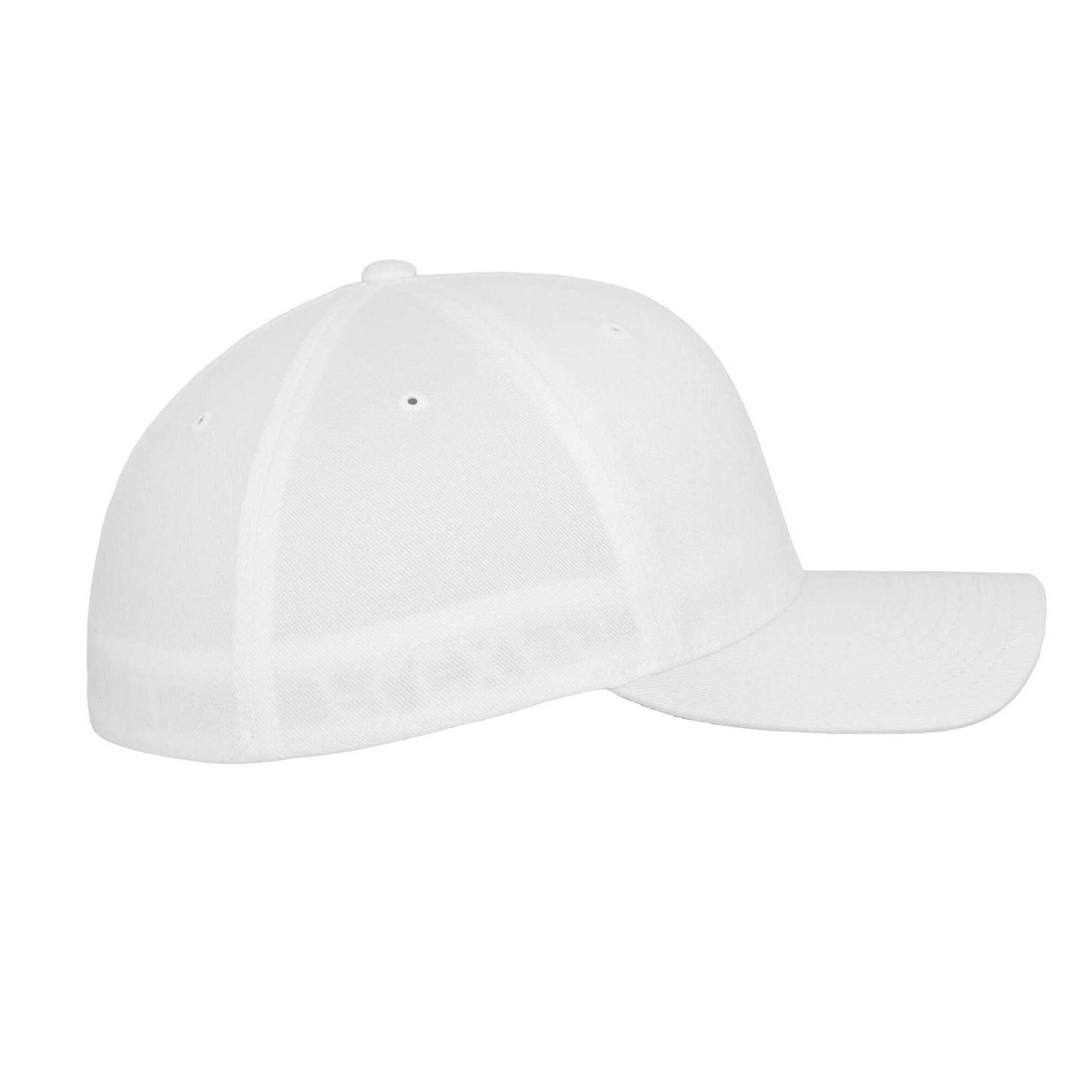 Cappellino Da Baseball Pettinato Lanoso Adulto Unisex Flexfit Bianco 4/4