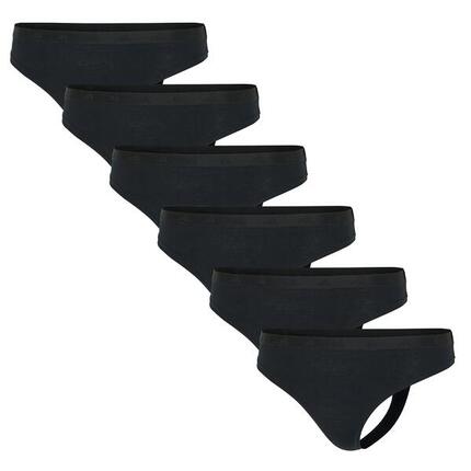 String Damen 6er Pack Stretch-Sport Active Essential Low Rise Thong 6P