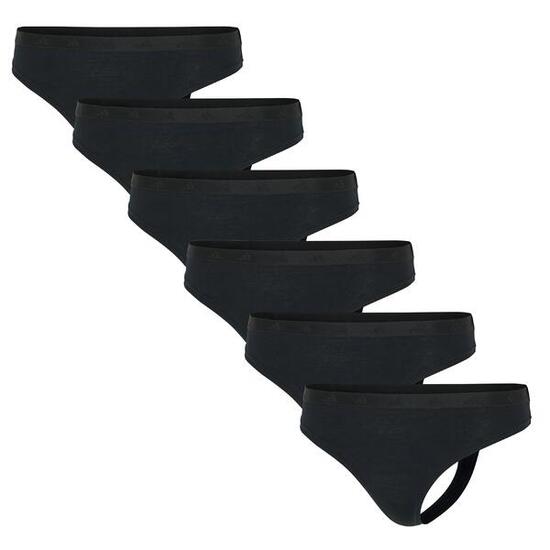 String Damen 6er Pack Stretch-Sport Active Essential Low Rise Thong 6P