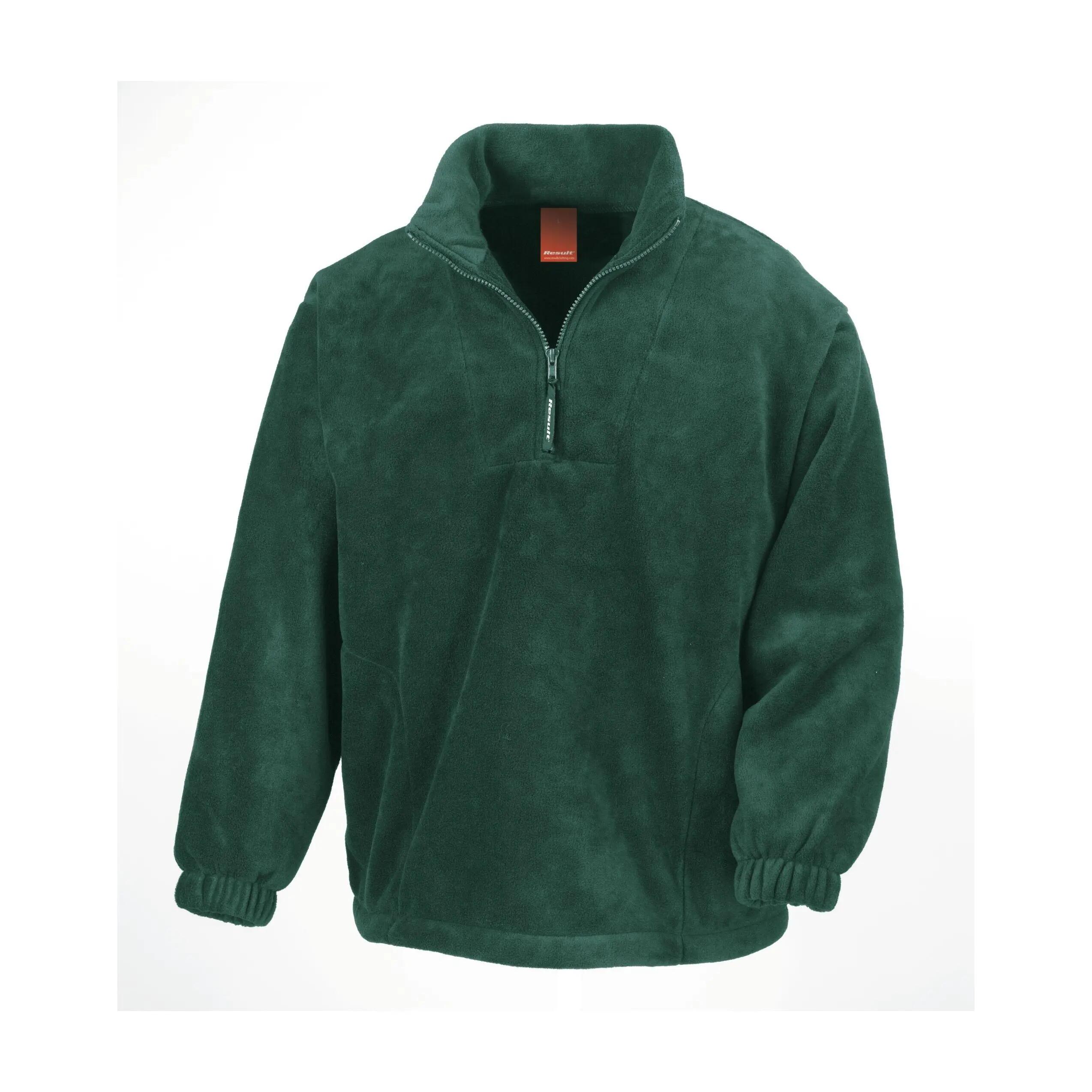 Fleecepullover mit Reißverschluss Damen und Herren Tannengrün 2/3