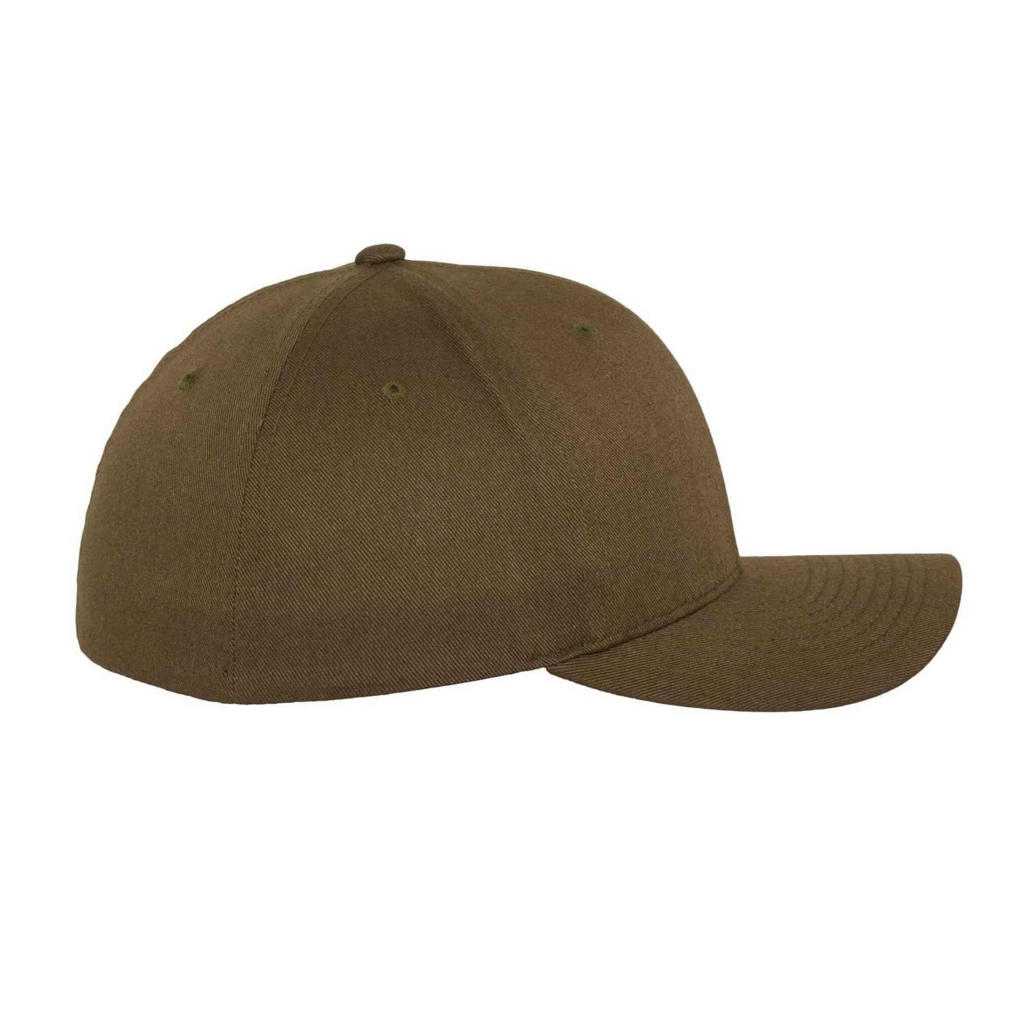 Cappellino Da Baseball Pettinato Lanoso Adulto Unisex Flexfit Verde Oliva 4/4