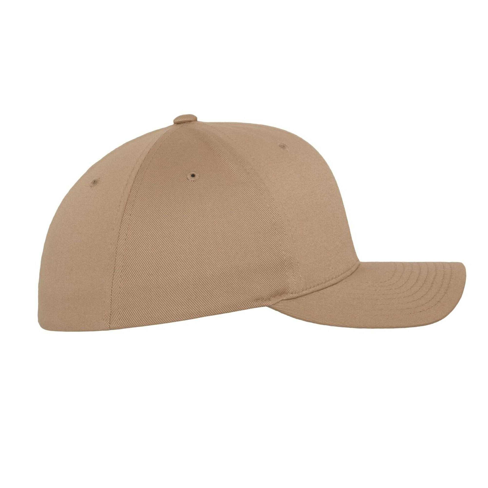 Cappellino Da Baseball Pettinato Lanoso Adulto Unisex Flexfit Marrone Kaki 4/4