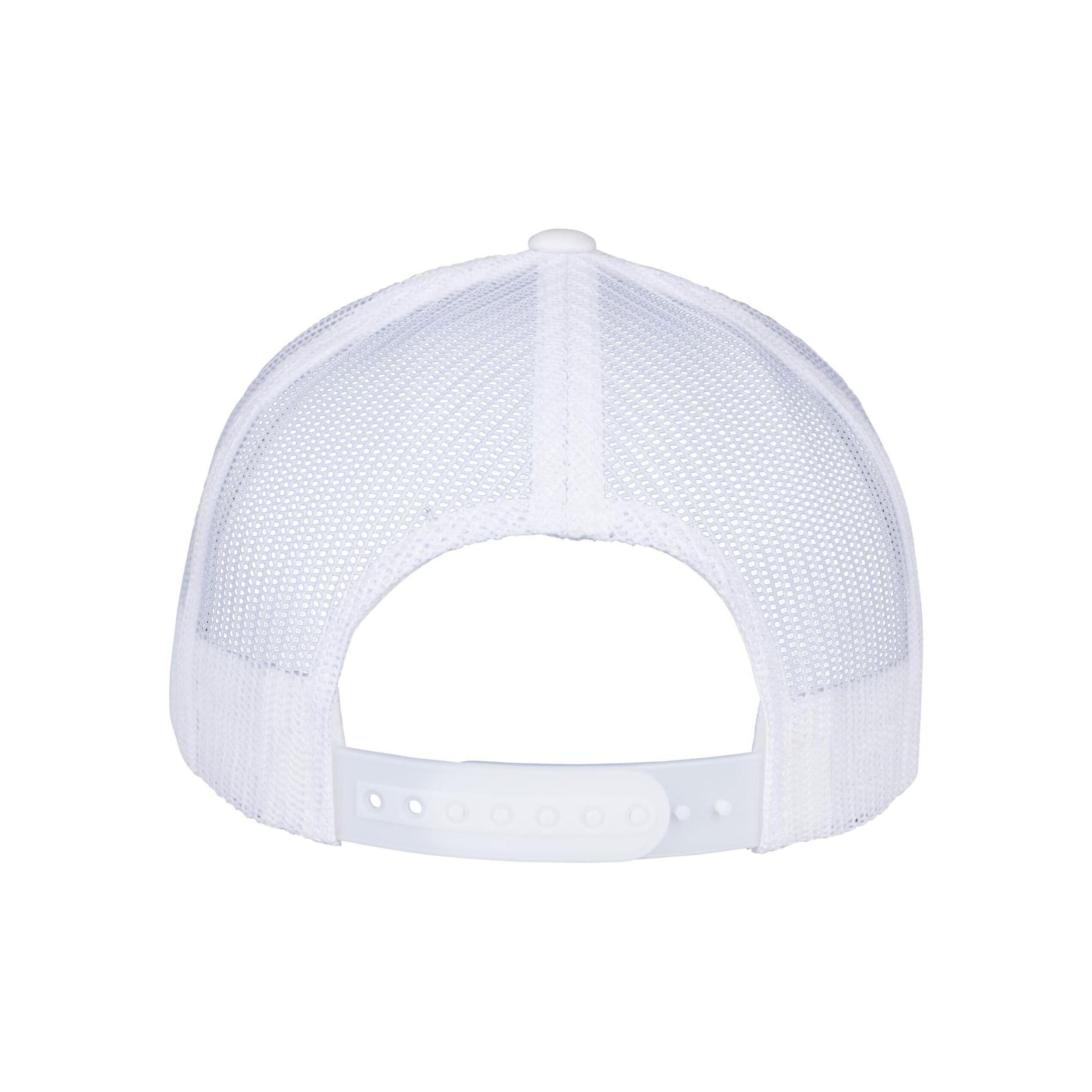 Cappellino Da Camionista Retrò 5 Pannelli Adulto Unisex Flexfit Bianco 3/4