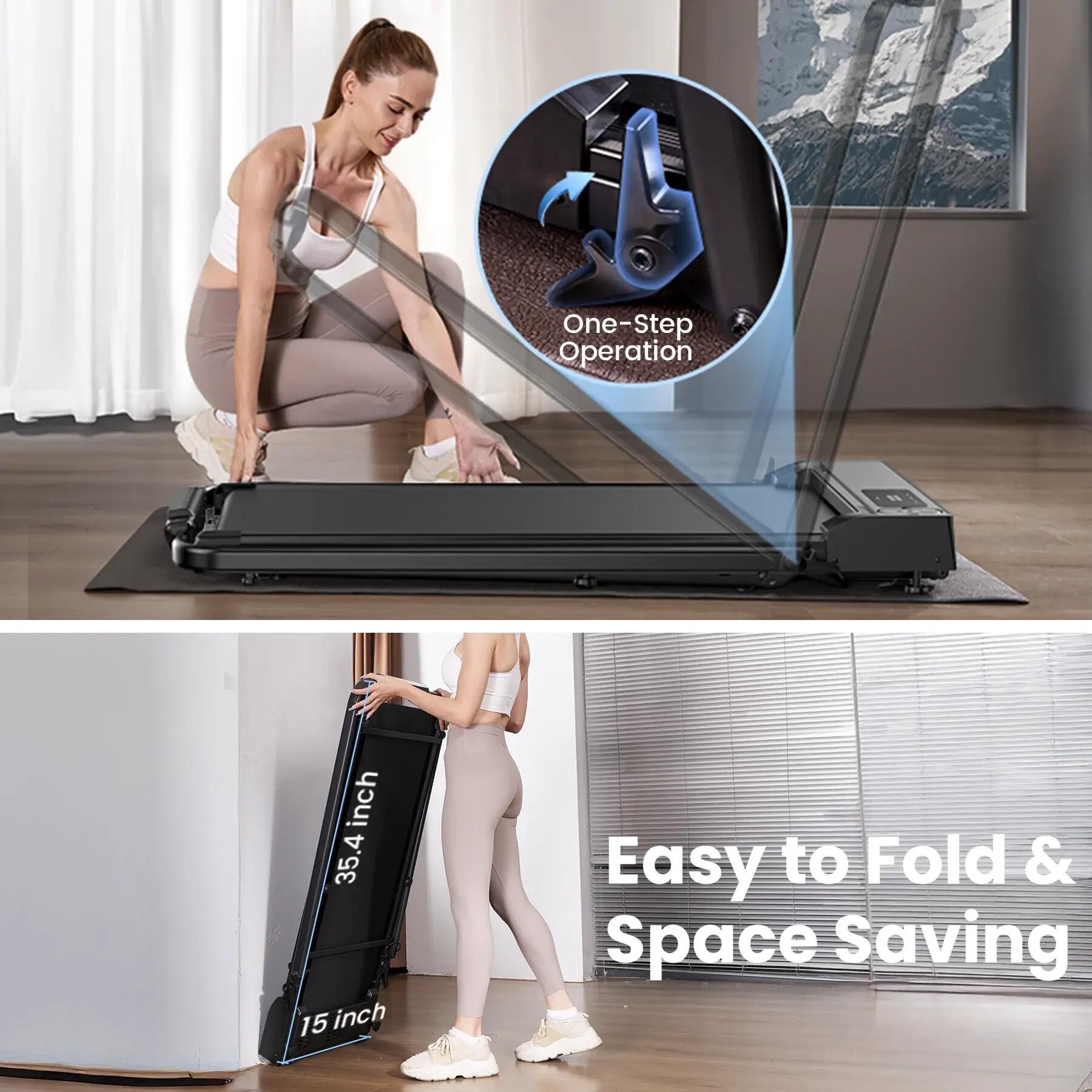 JT51 2-in-1 Opklapbare Loopband met Touchscreen en Afstandsbediening 3/7
