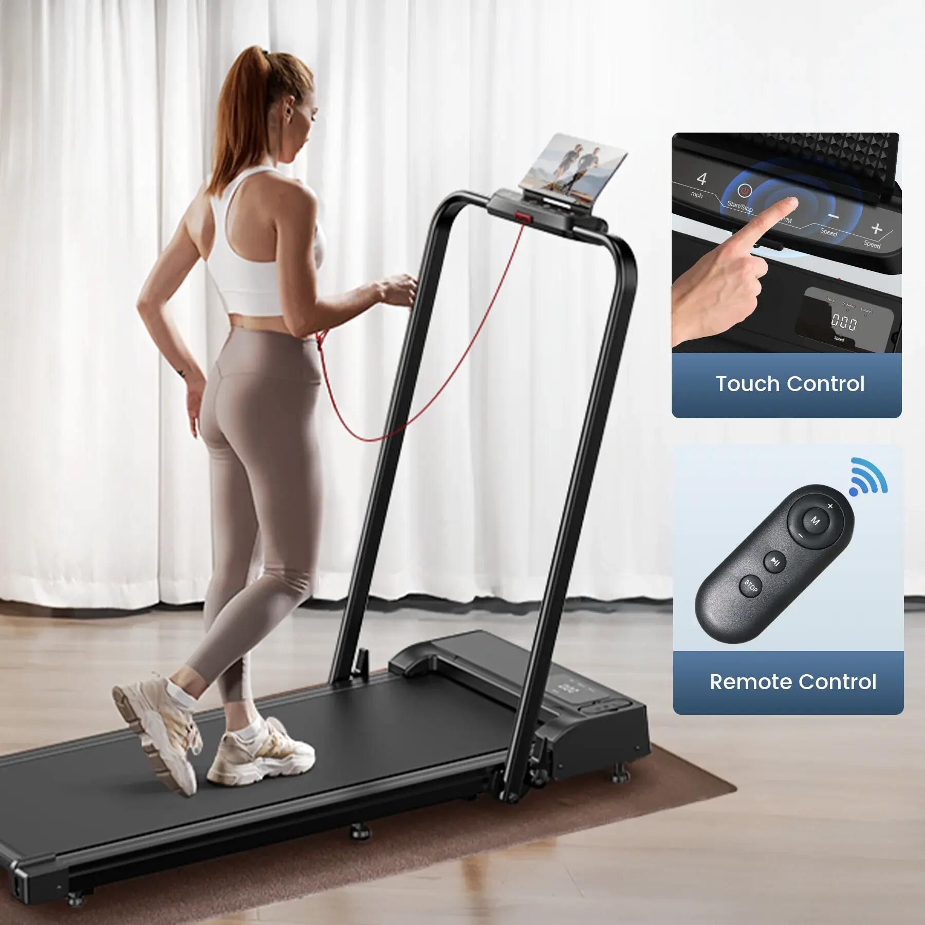 JT51 2-in-1 Opklapbare Loopband met Touchscreen en Afstandsbediening 7/7
