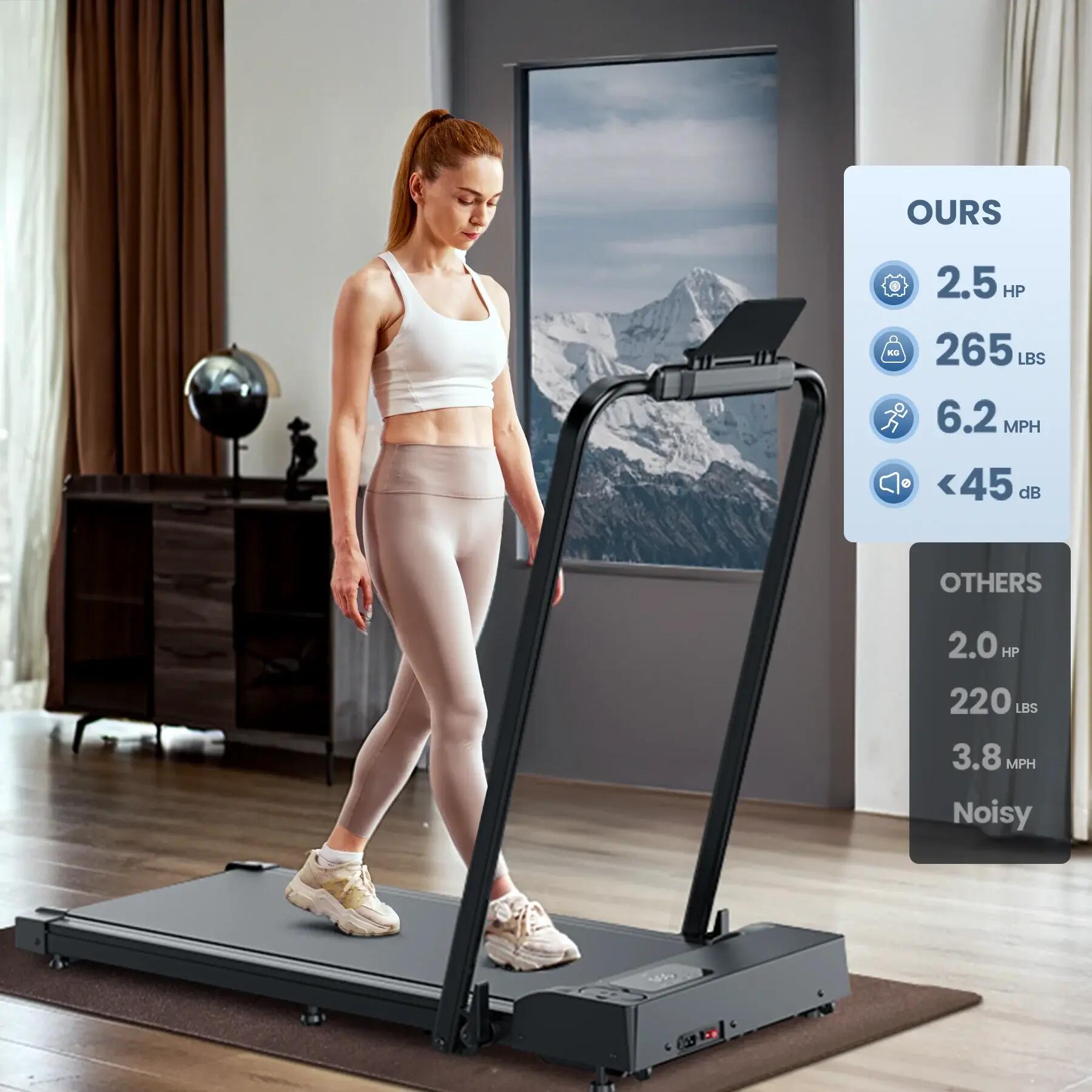 JT51 2-in-1 Opklapbare Loopband met Touchscreen en Afstandsbediening 6/7