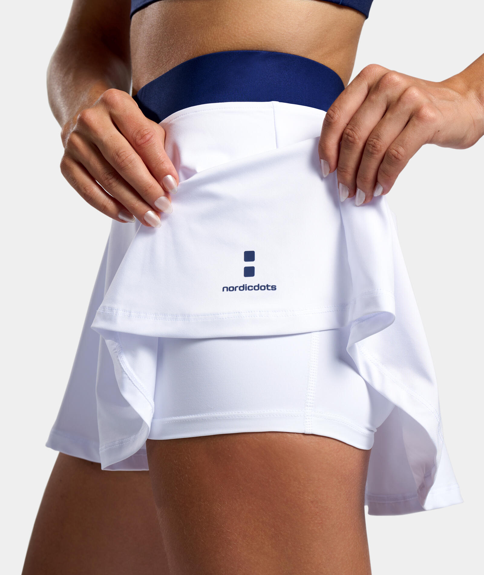 NORDICDOTS Gonna Tennis/Padel Elegance Donna Bianca