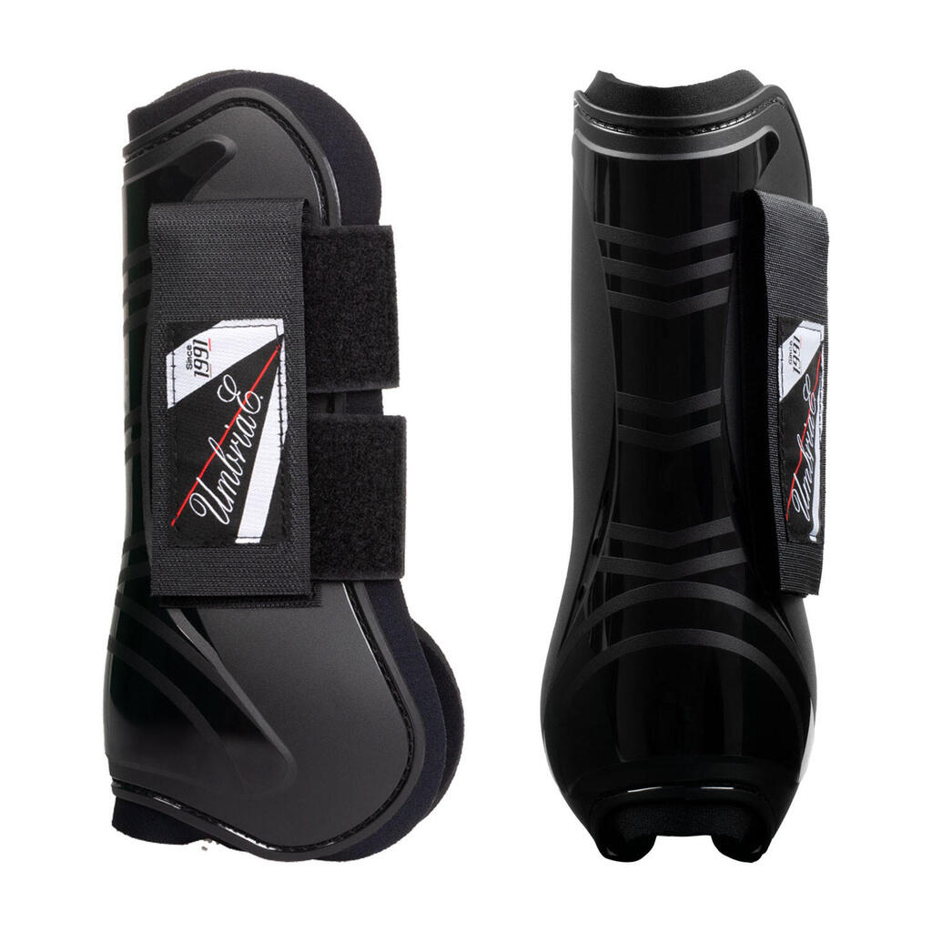 Neoprene tendon boots with plastic reinforcement