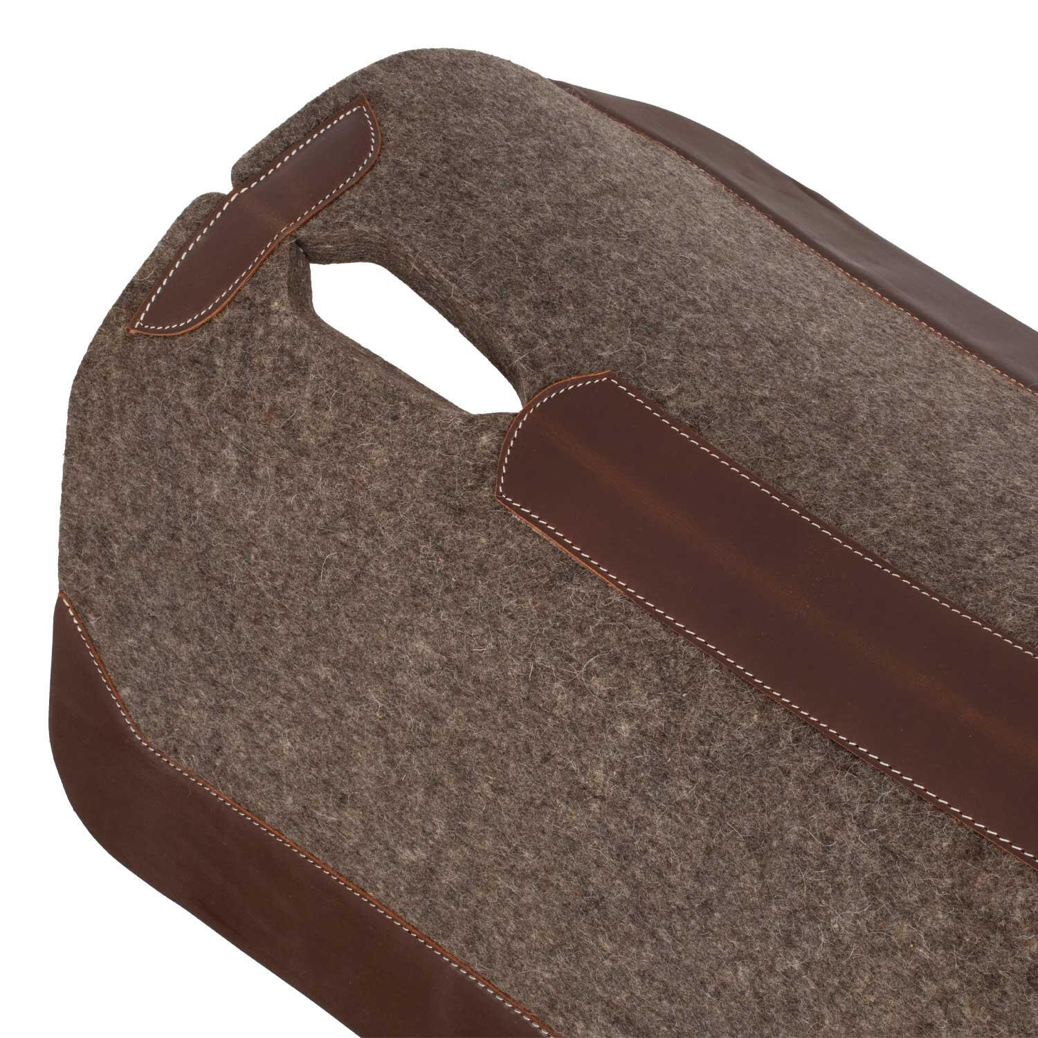 Manta de silla de montar western de fieltro con insertos de cuero 3/5