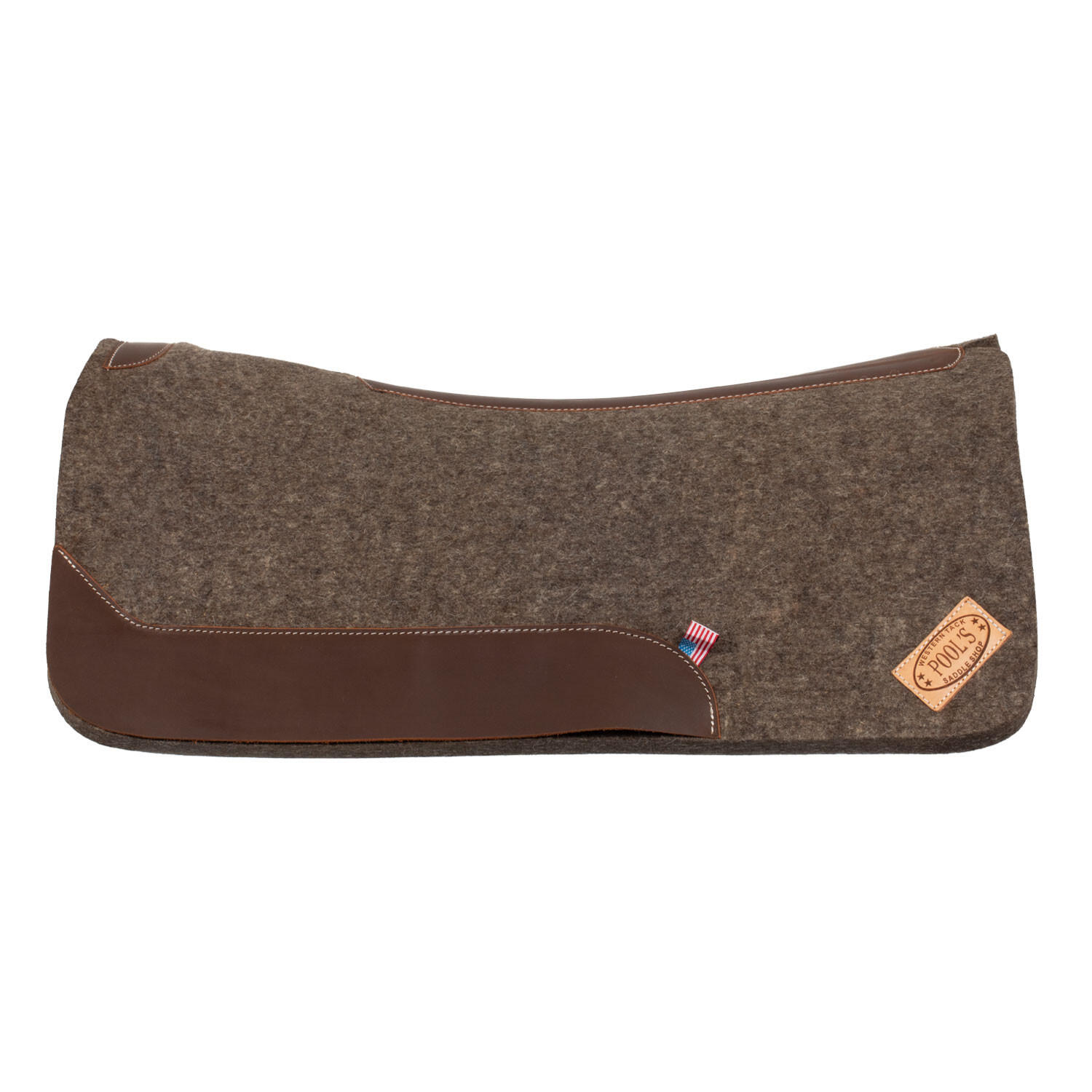 Manta de silla de montar western de fieltro con insertos de cuero 2/5