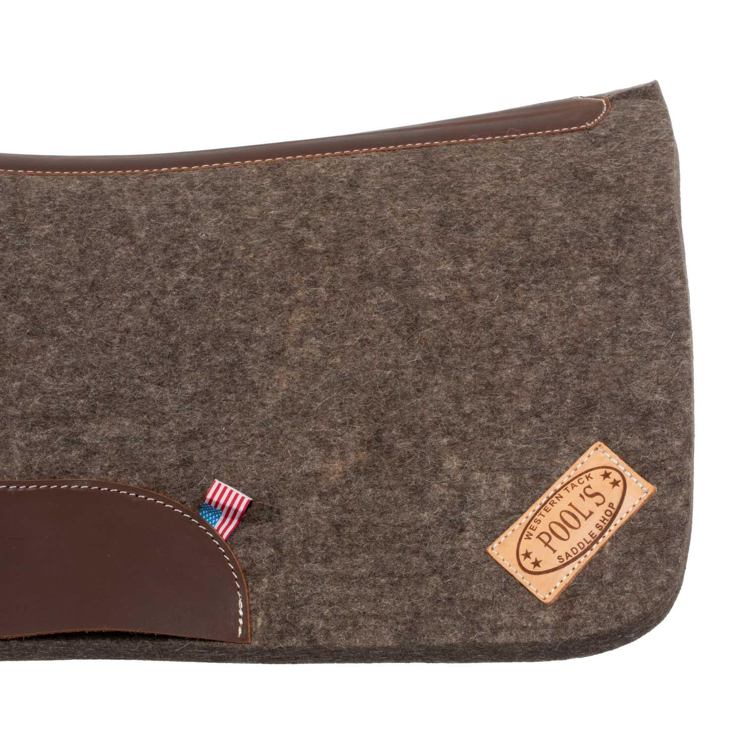 Manta de silla de montar western de fieltro con insertos de cuero 5/5