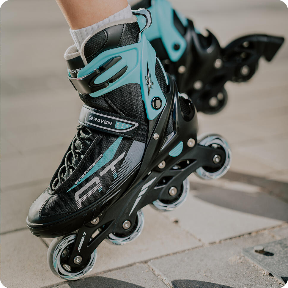 Patins em Linha ajustável Raven Profession Preto/Menta 6/7