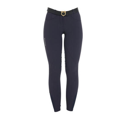 Pantalon d'équitation femme en tissu bi-élastique avec grip genou