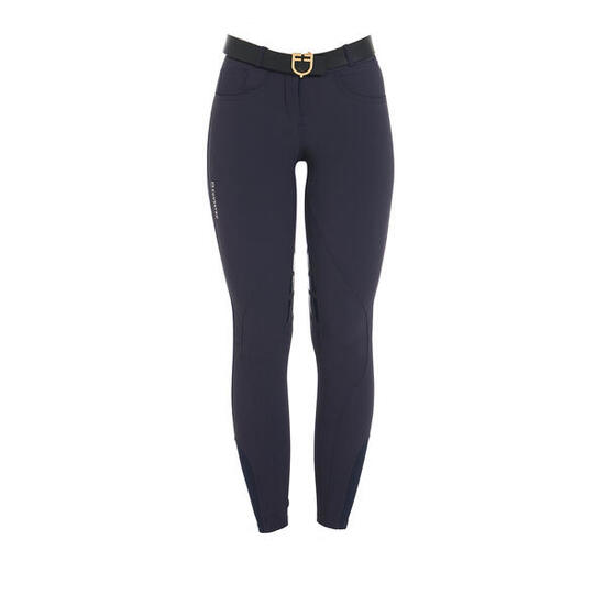 Pantalon d'équitation femme en tissu bi-élastique avec grip genou