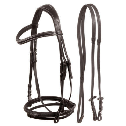 Bridon avec surpiqûres et rênes contrastées
