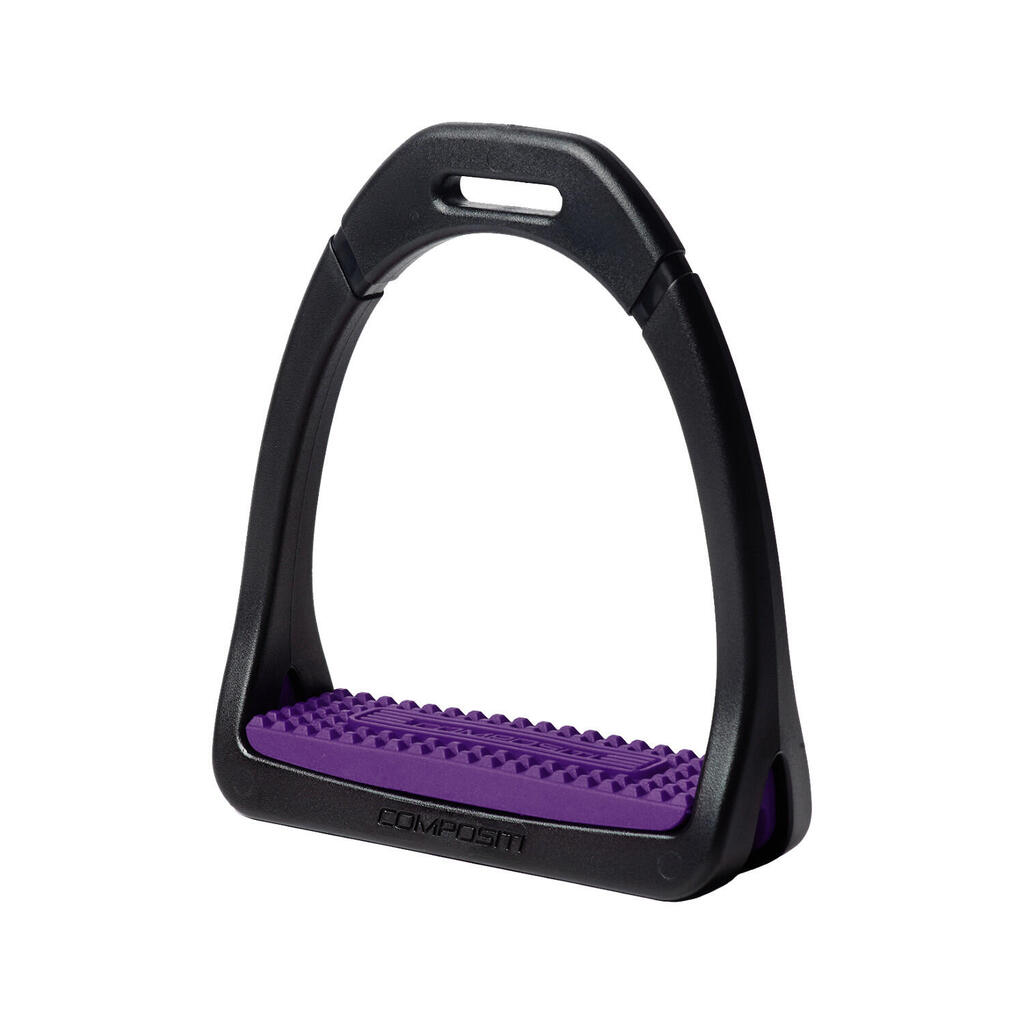 Premium stirrups in polymer with colored tread
