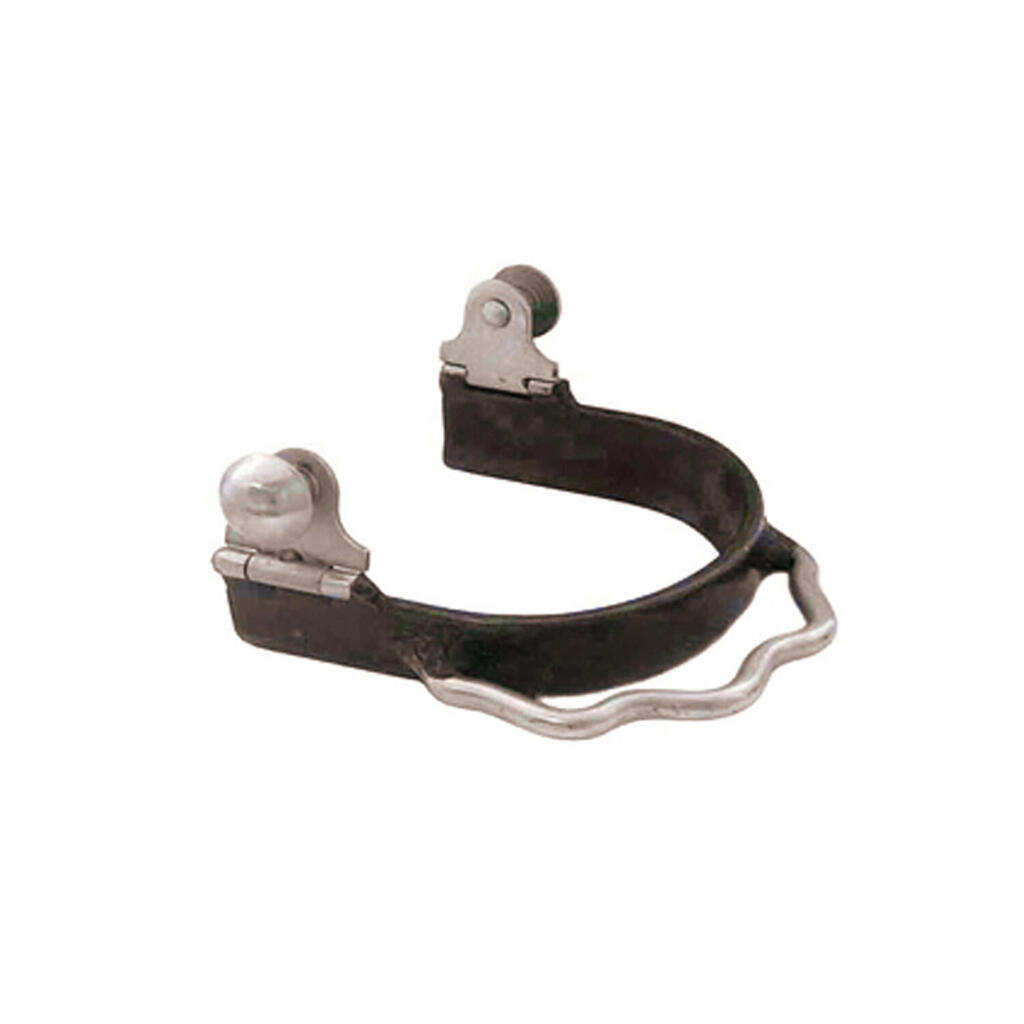Black western barrel spurs