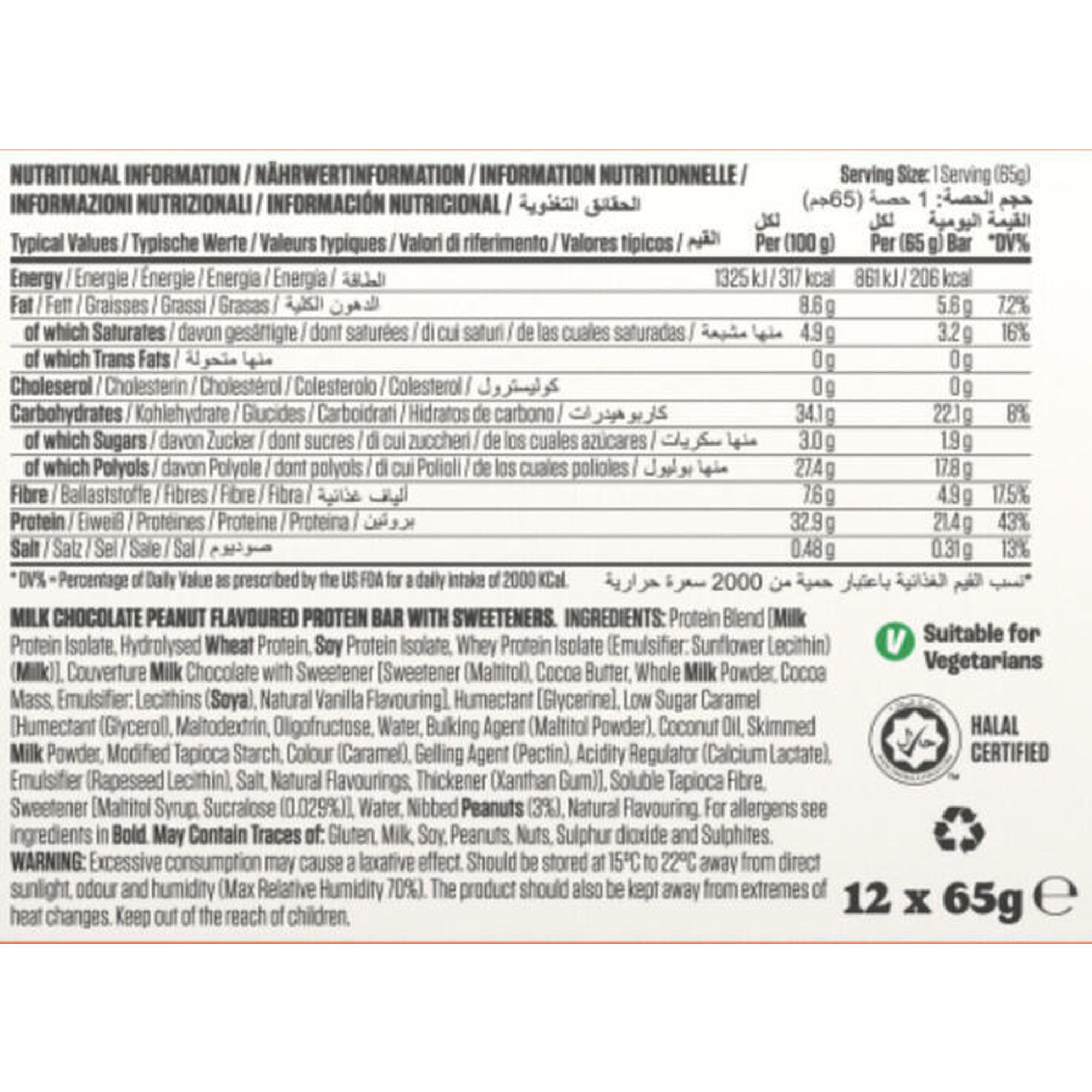 Applied Nutrition - Barres Protéinées - Protein Crunch Bar - Chocolat Et Cacahuètes - Barre Protéinée - Taille Unique - Decathlon