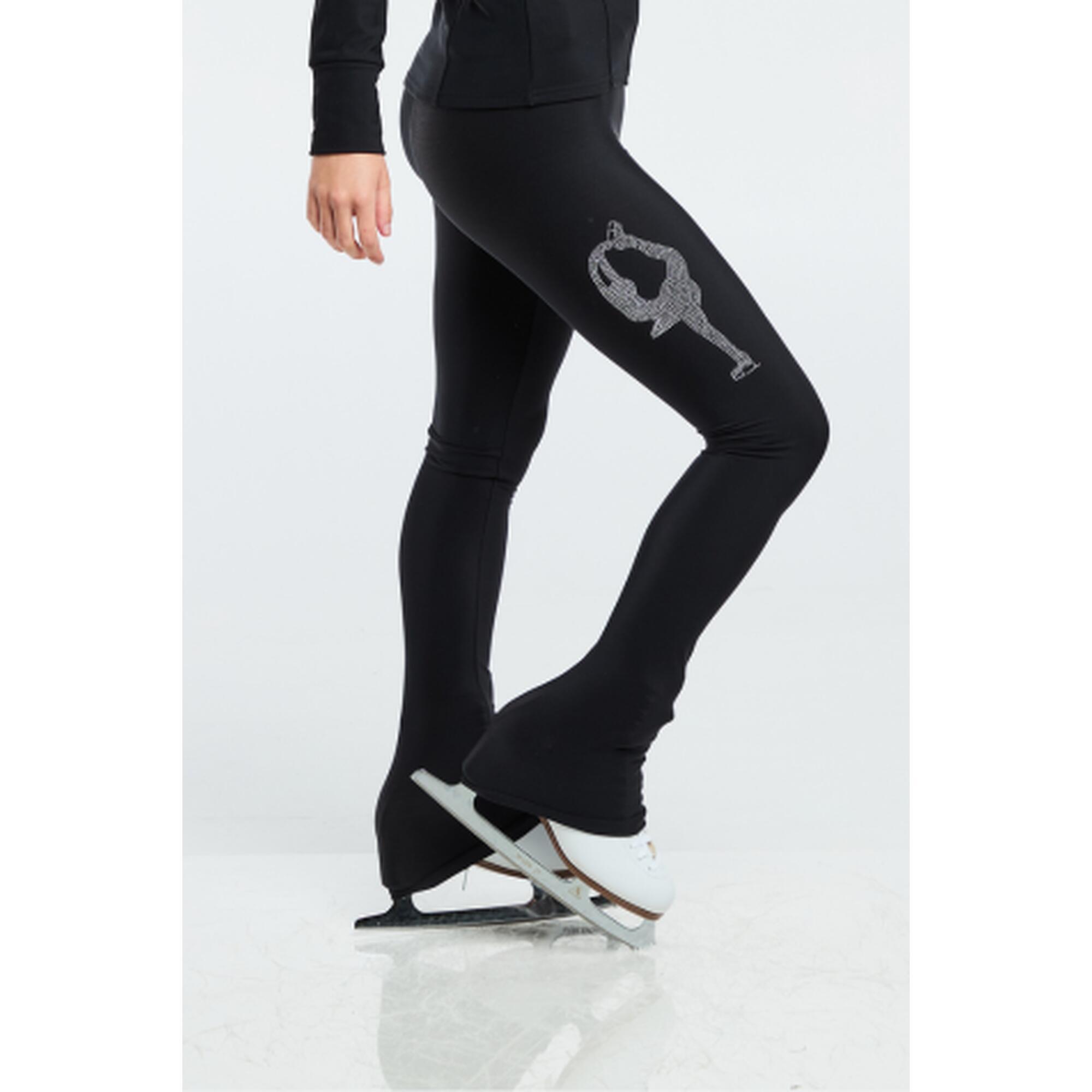 Mimi Style - Pantalon De Patinage Fabrication Française - Biellmann Argent - Legging - Noir - Decathlon