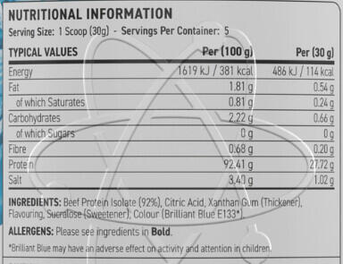 Protéine de bœuf - Beef-XP Clear Beef Protein - Framboise Bleue 3/3