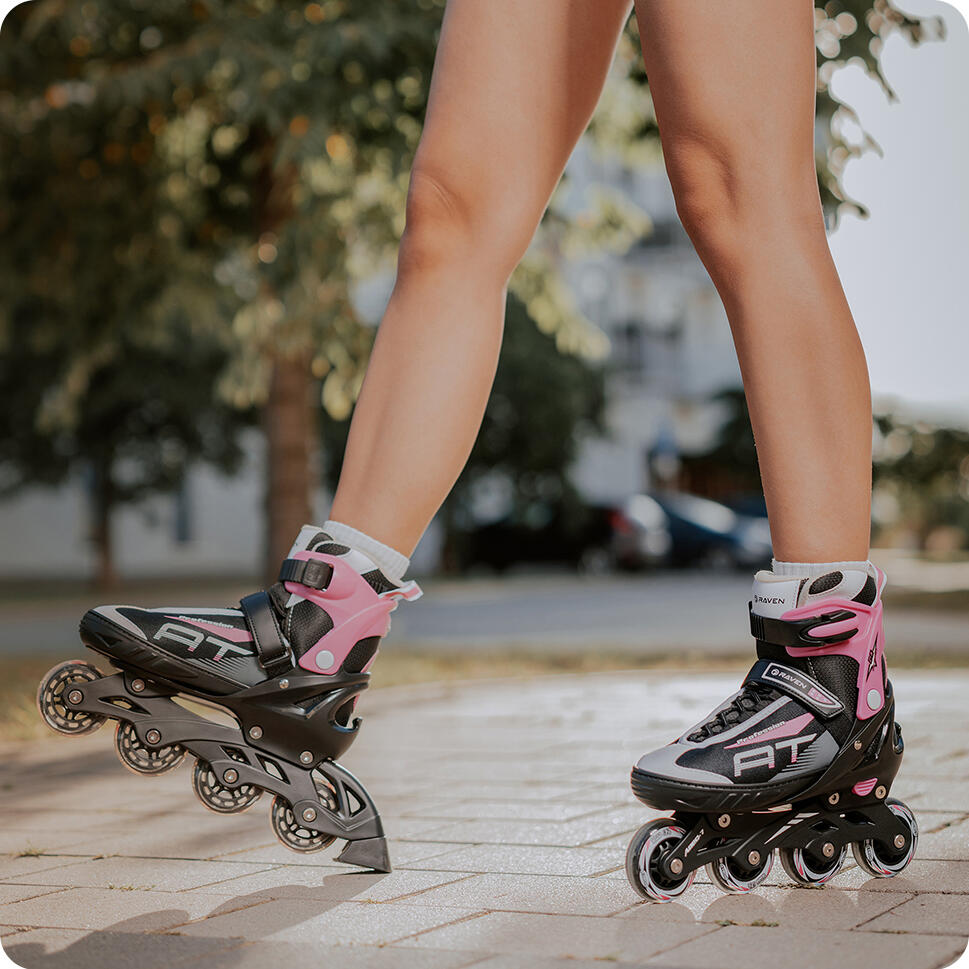 Patins em Linha ajustável Raven Profession Preto/Rosa 6/7
