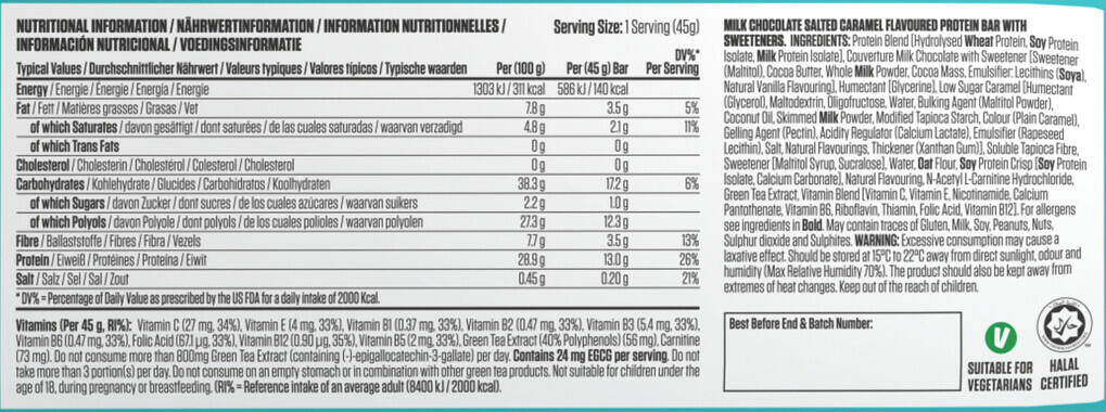 Applied Nutrition Diet Protein Bar (12x45g) Chocolate Salted Caramel 3/3