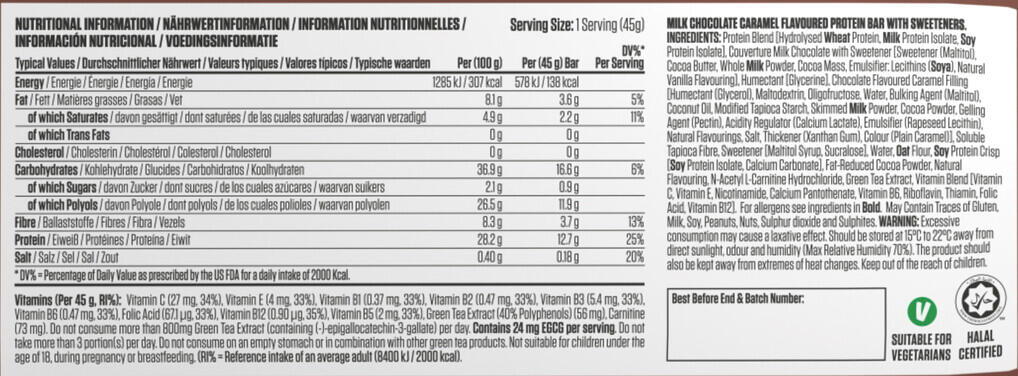 Barres protéinées - Diet Protein Bar - Chocolat Caramel Croustillant 3/3