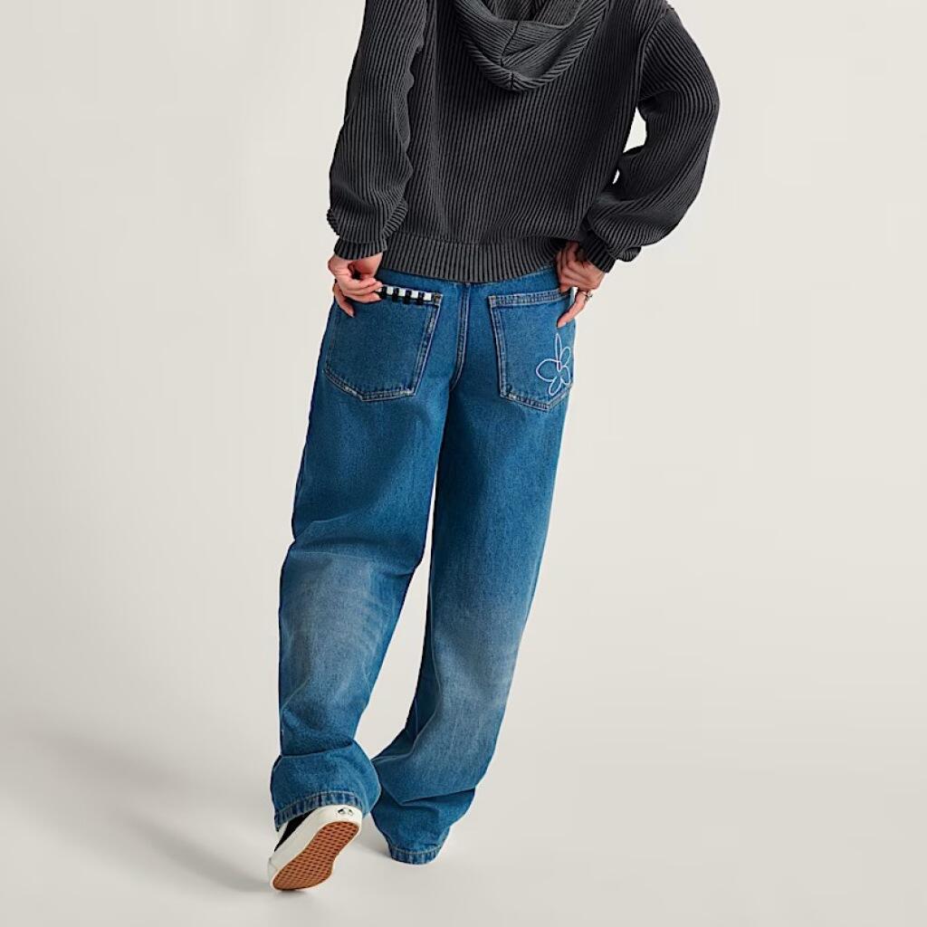 Pantalons Vans Modèle Sirelle Embroidered Pa Couleur Bleu 3/5