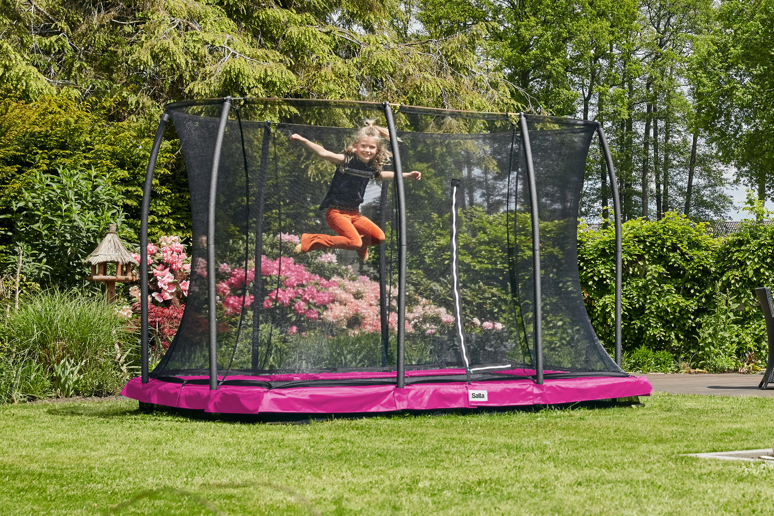 Comfort Edition Ground - Inground trampoline - 214x153cm - Roze 7/8