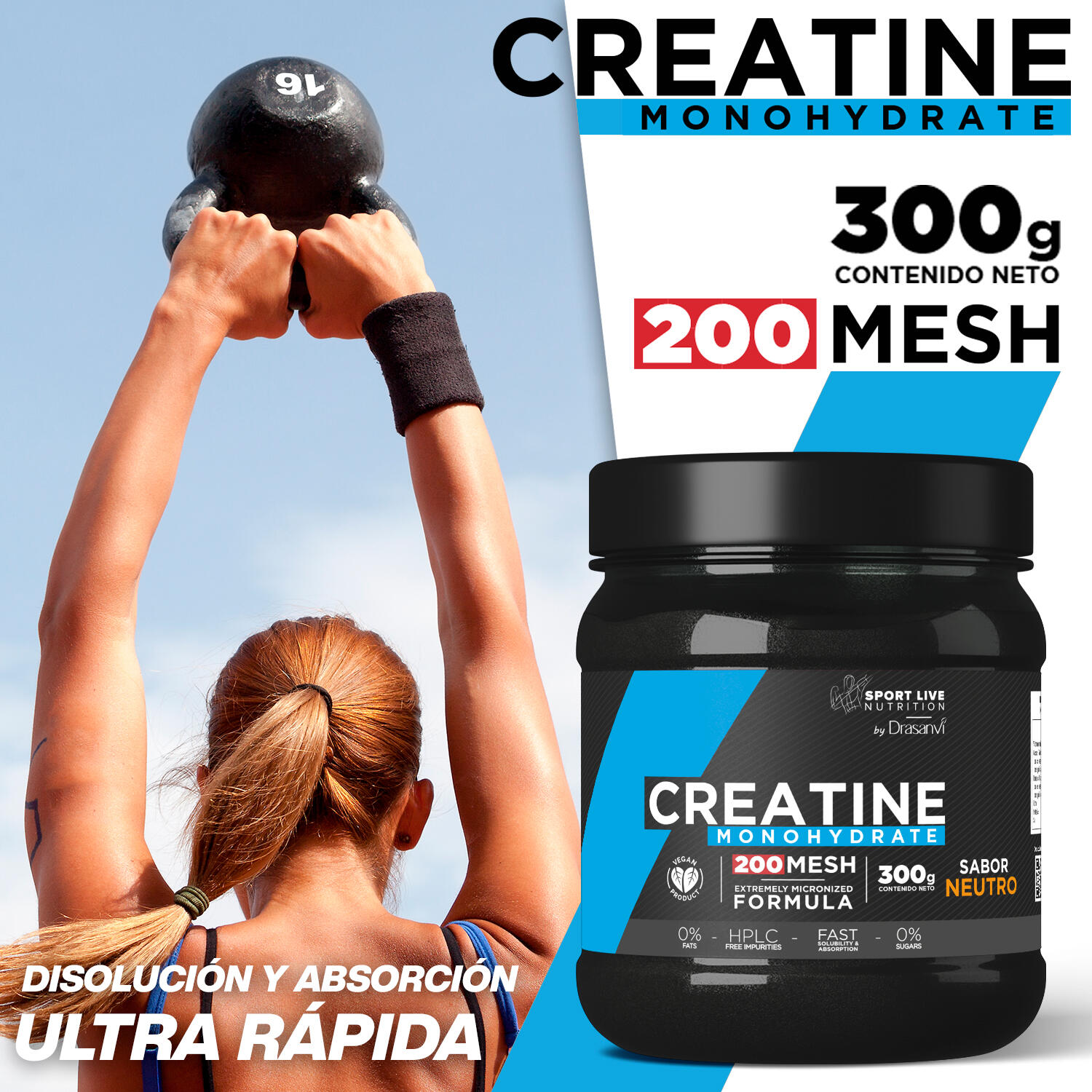 Creatina 200 MESH 300 g – Sport Live Drasanvi 5/6