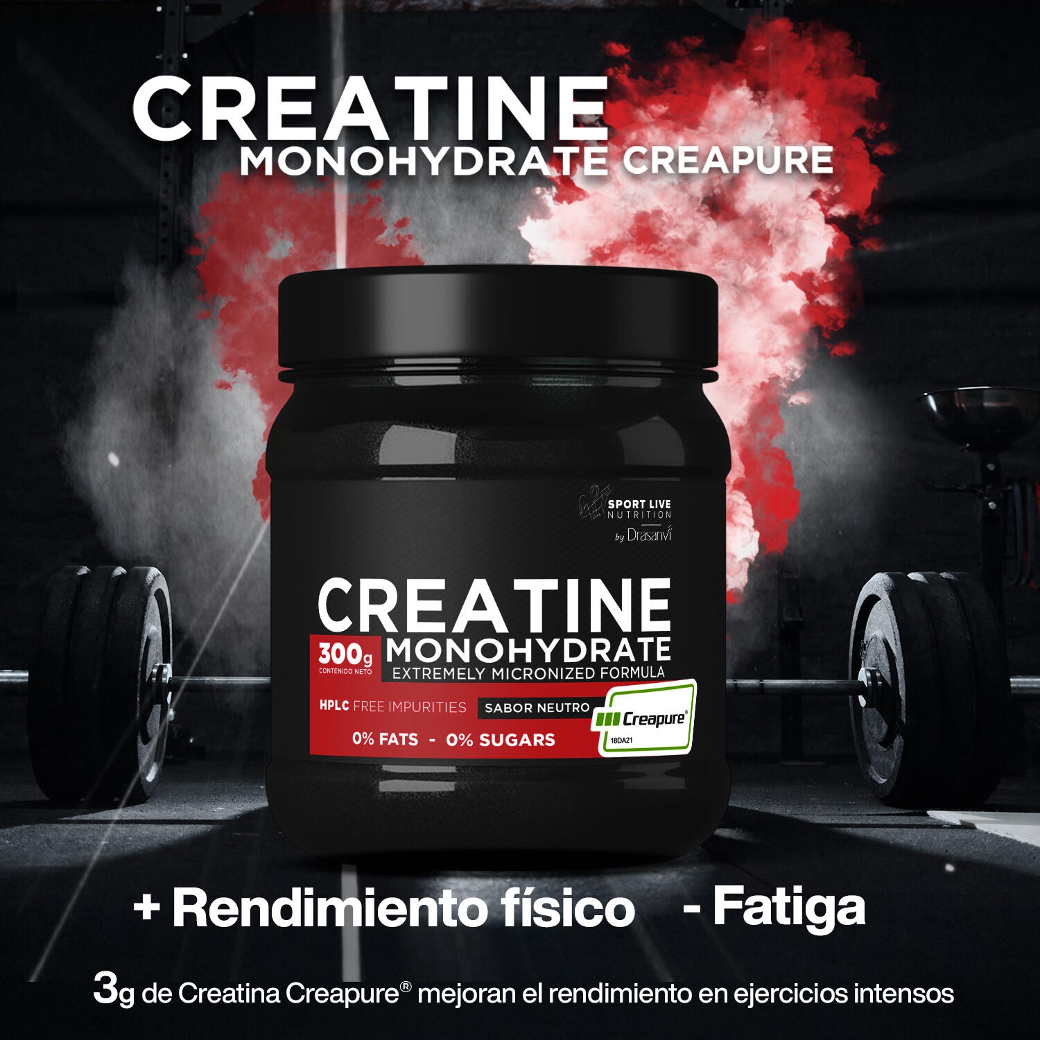 Creatina Creapure® 300 g Sport Live Drasanvi 2/6